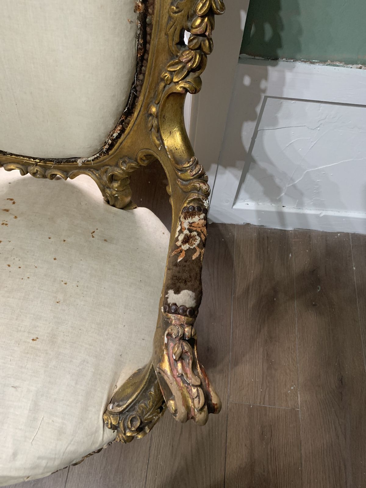 A Pair Of Rococo Gilt Wood Arm Chairs photo Furniture