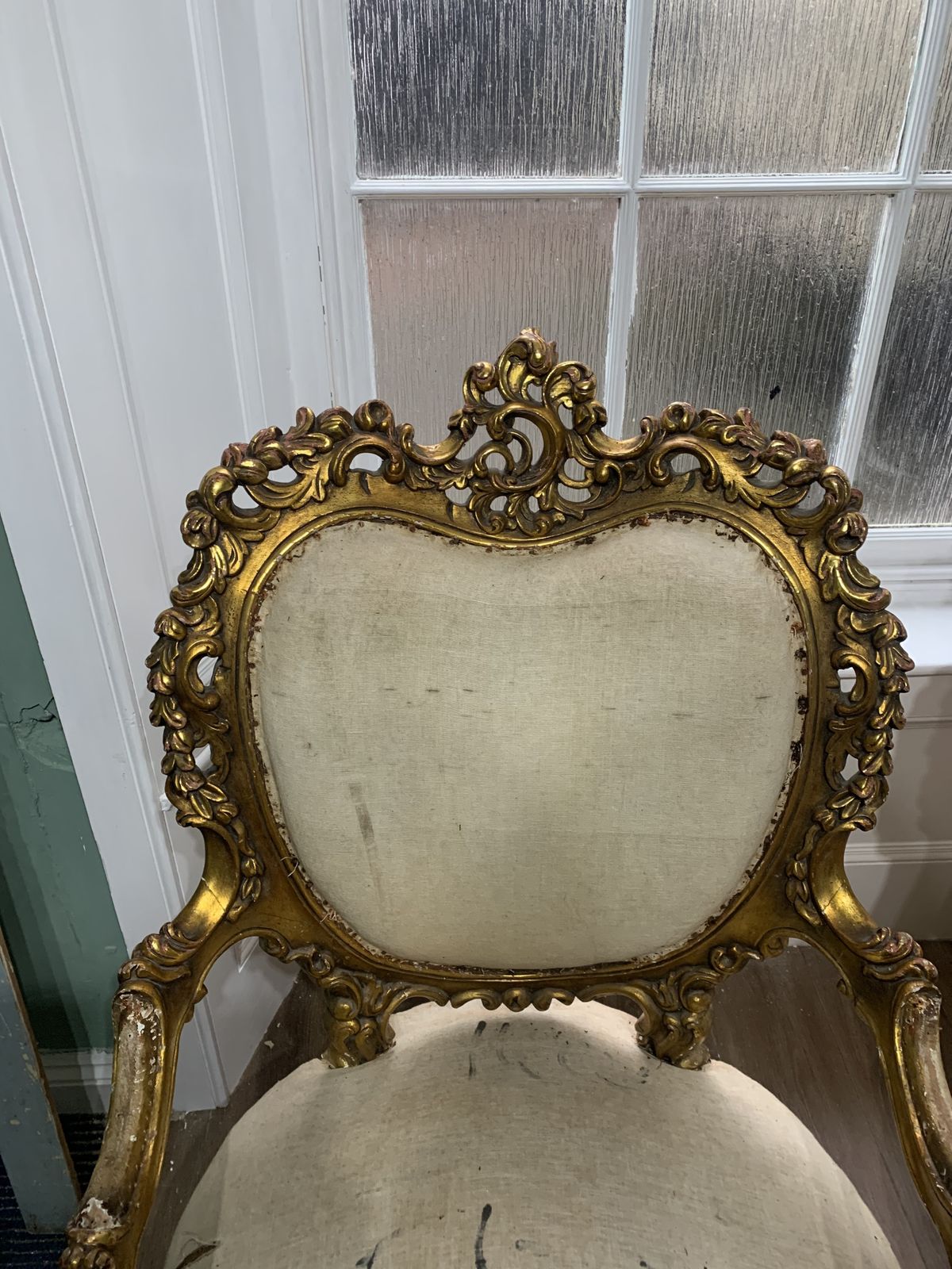 A Pair Of Rococo Gilt Wood Arm Chairs photo buy