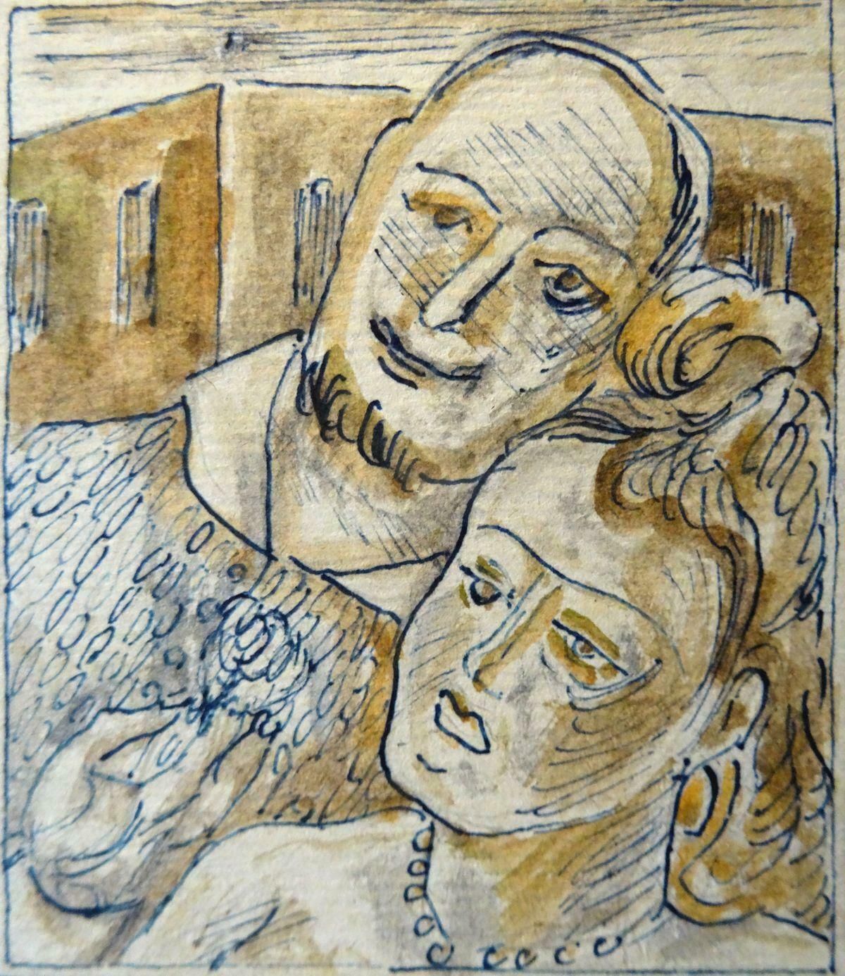 Adolfs Zardins Theatre Spain Paper Mixed Media Art