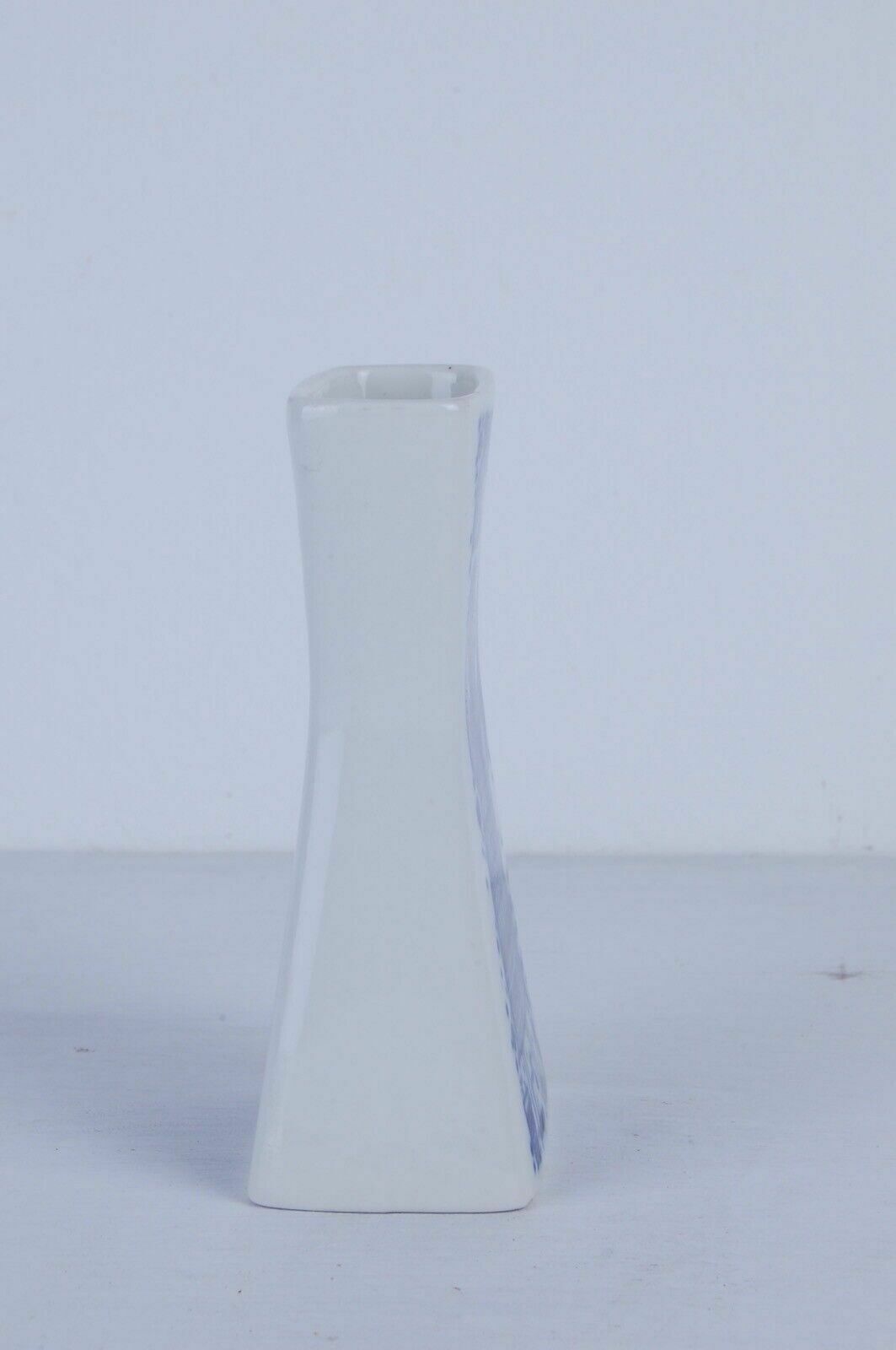 Nordic Design Ceramic Vase Porsgrund Figural Norway Pp 71 White Blue photo for sale
