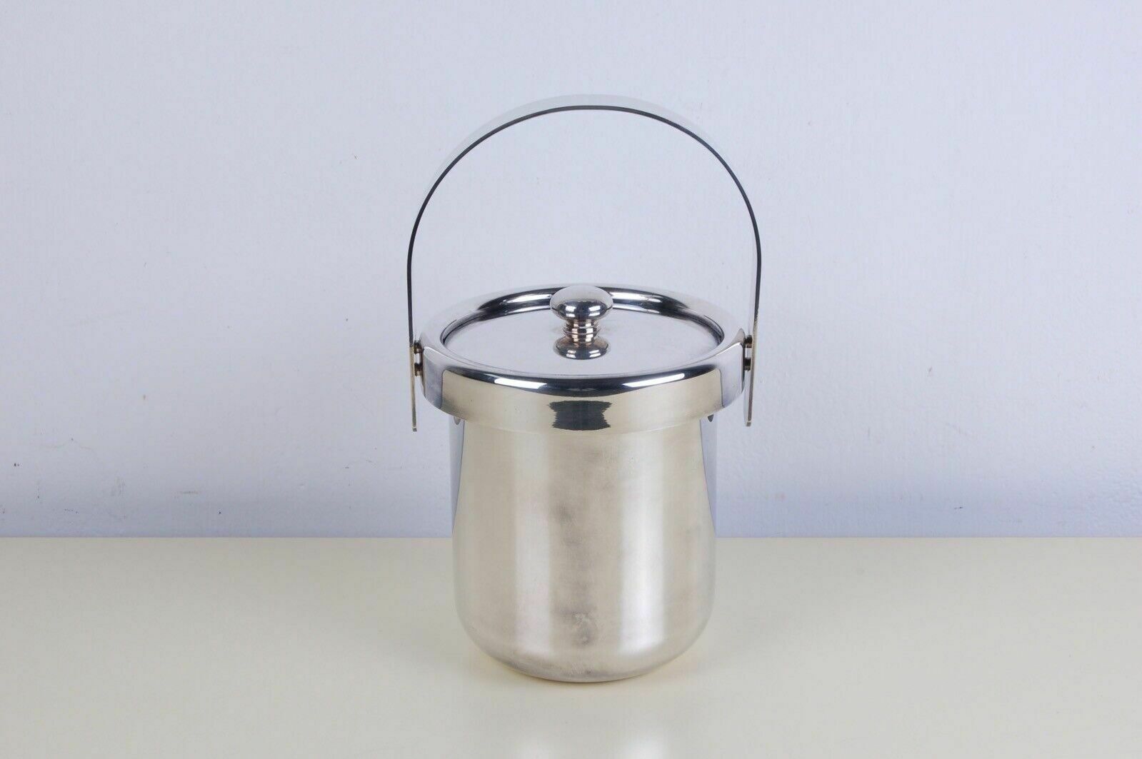Ice Bucket Design From The 70s 80s Silver Plated Pm Italy With Tongs photo 74.0