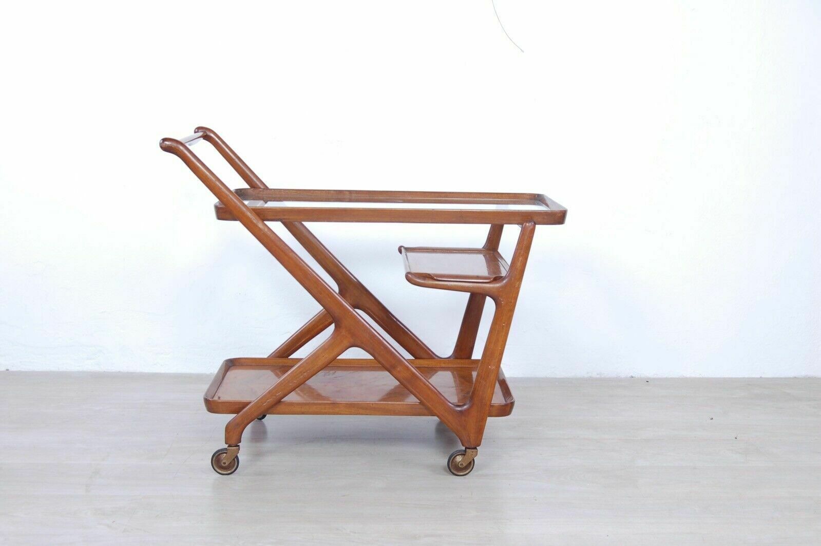 Cesare Lacca For Cassina Bar Trolley With Beech Wood Design From The 1950s photo furniture