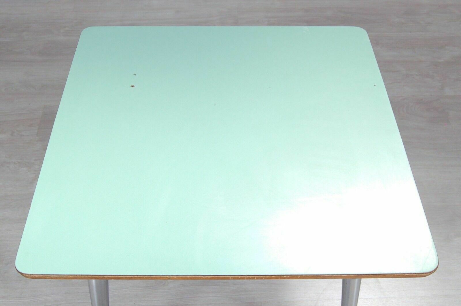 1950s Table, Formica Top, Iron Legs. As A Child, Height 58 Cm. photo for sale