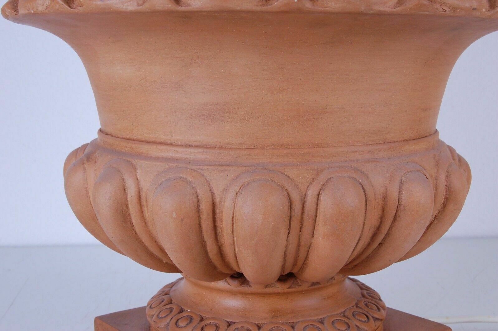 Colored Worked Terracotta And Brass Table Lamp, A. Bianchini Florence. photo for sale