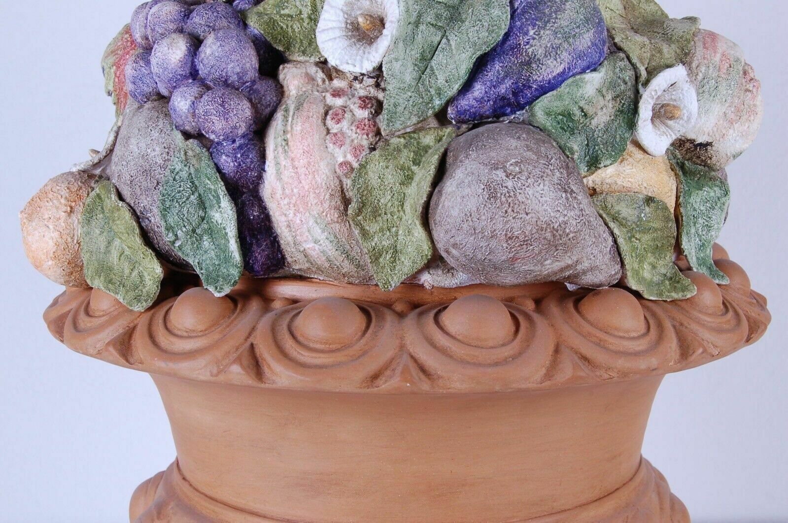 Colored Worked Terracotta And Brass Table Lamp, A. Bianchini Florence. photo Lighting