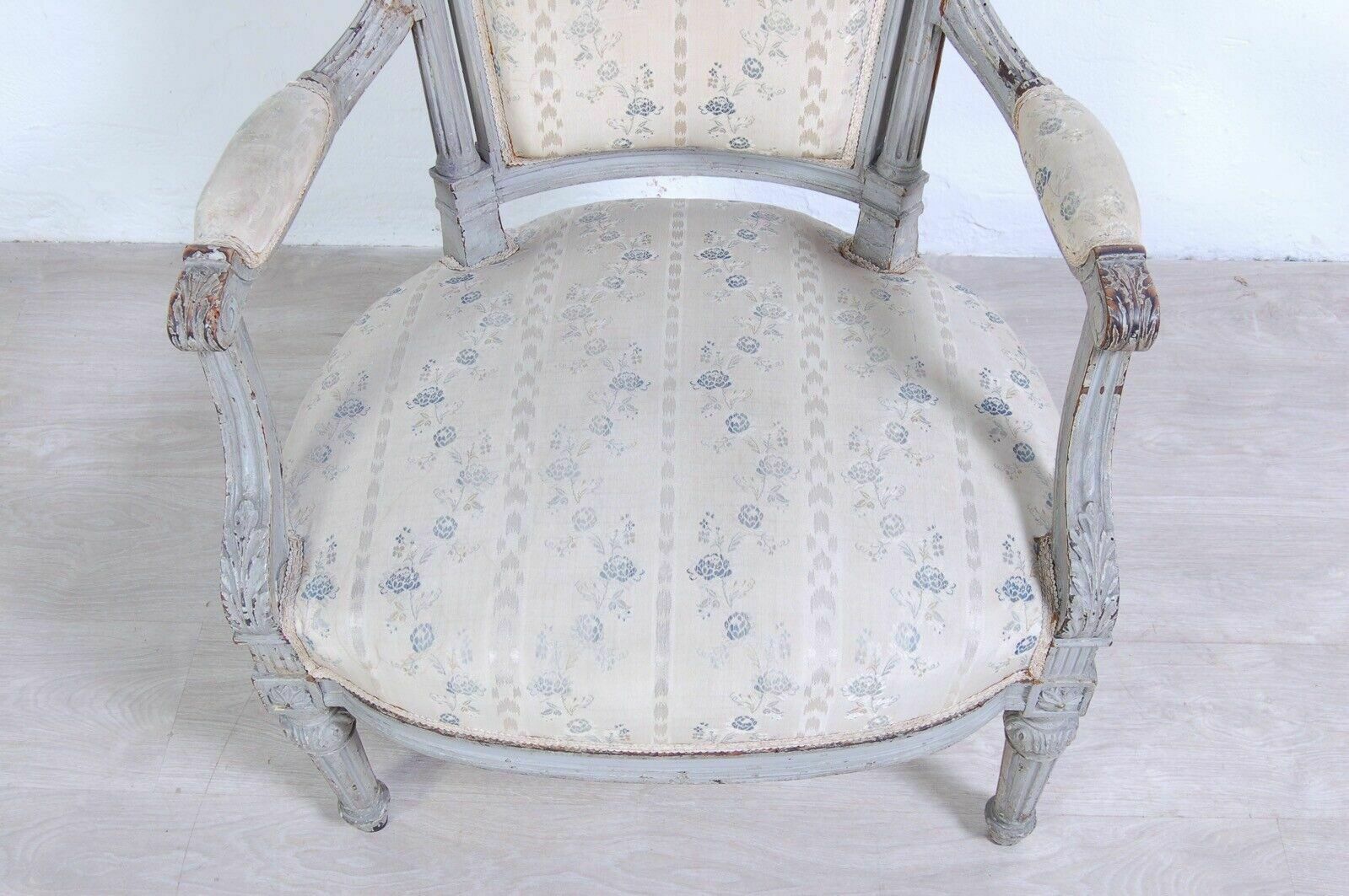 photo for sale Antique Louis XVI Style Armchair From The End Of The 19th Century In Wood Antique Old Seat