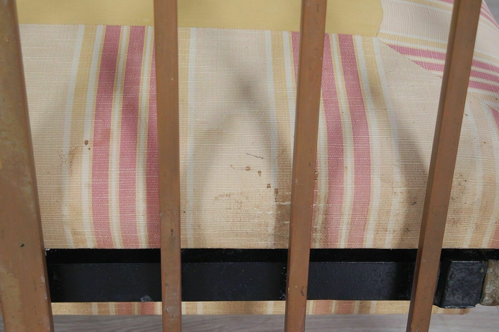 357.0 Antique Single Bed Structure In Brass From The Late 1800s And Early 1900s. Old Headboard photo
