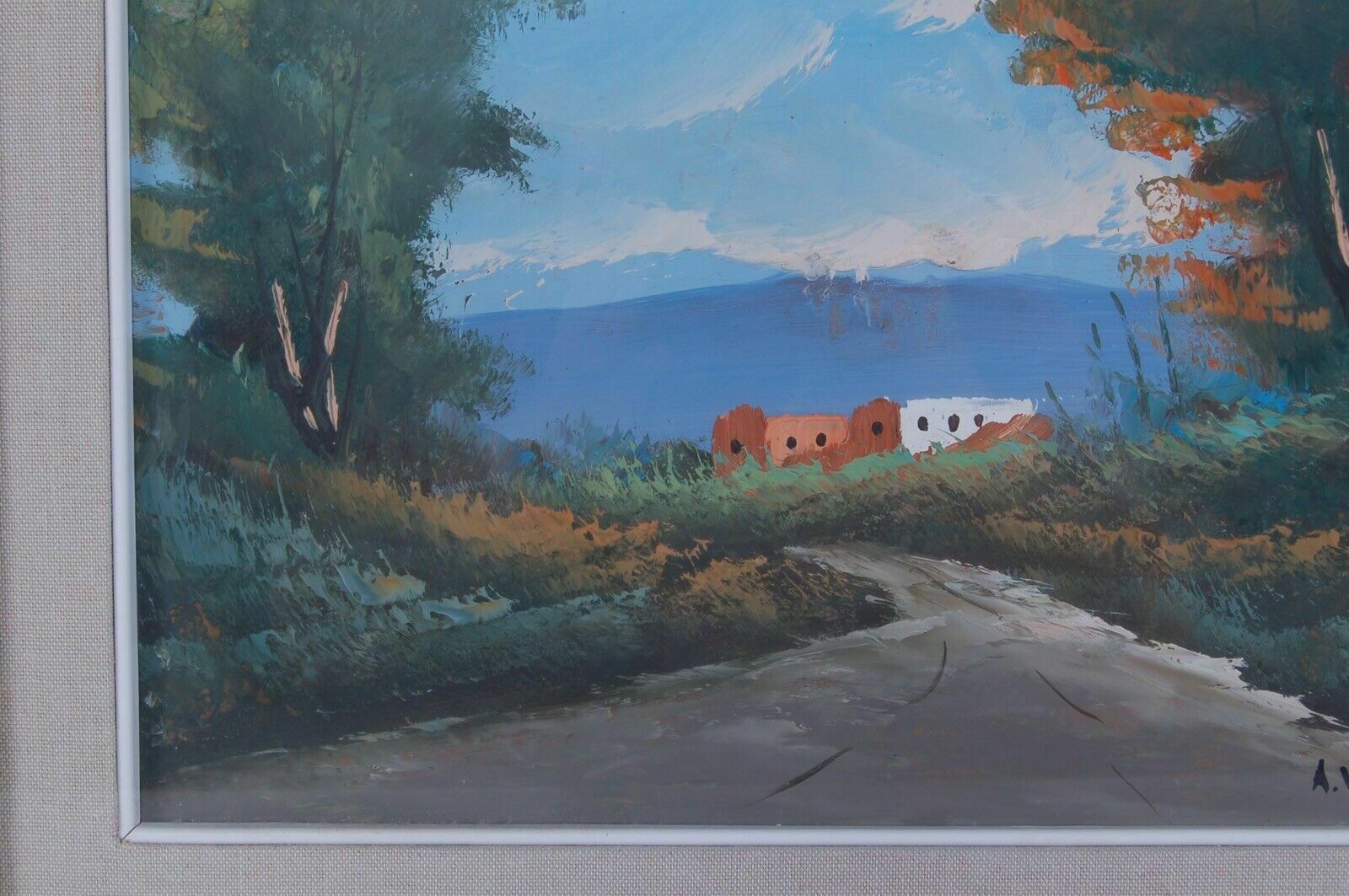 Pair Of A. Vitis Paintings, Oil On Wood. Landscapes. photo vinterior