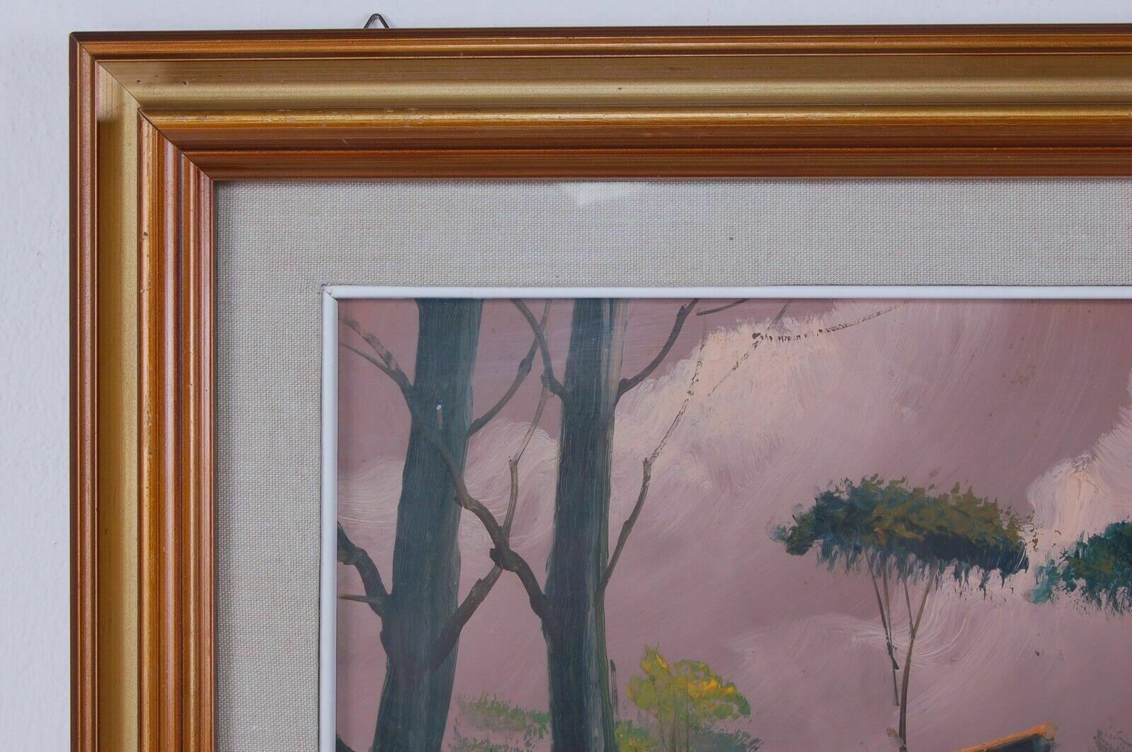 photo for sale Pair Of A. Vitis Paintings, Oil On Wood. Landscapes.