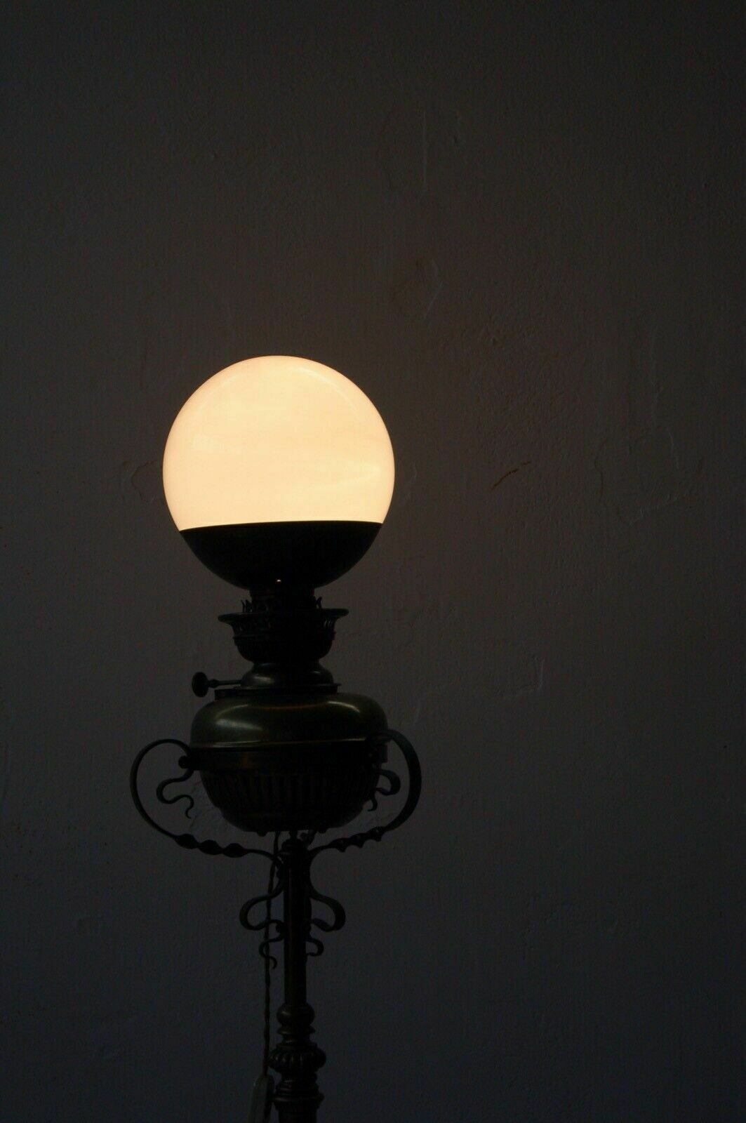 Trevithick Award Alfred Szlumper Electrified Brass Oil Floor Lamp photo for sale