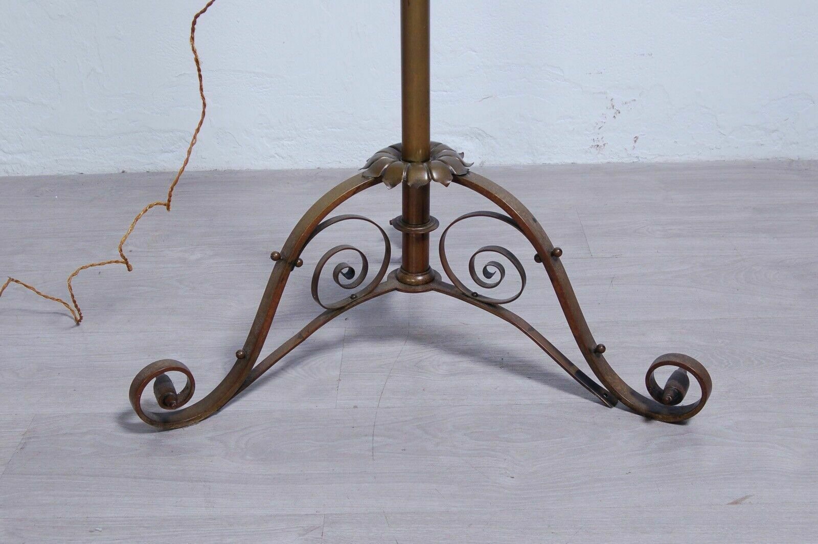 Trevithick Award Alfred Szlumper Electrified Brass Oil Floor Lamp photo Lighting