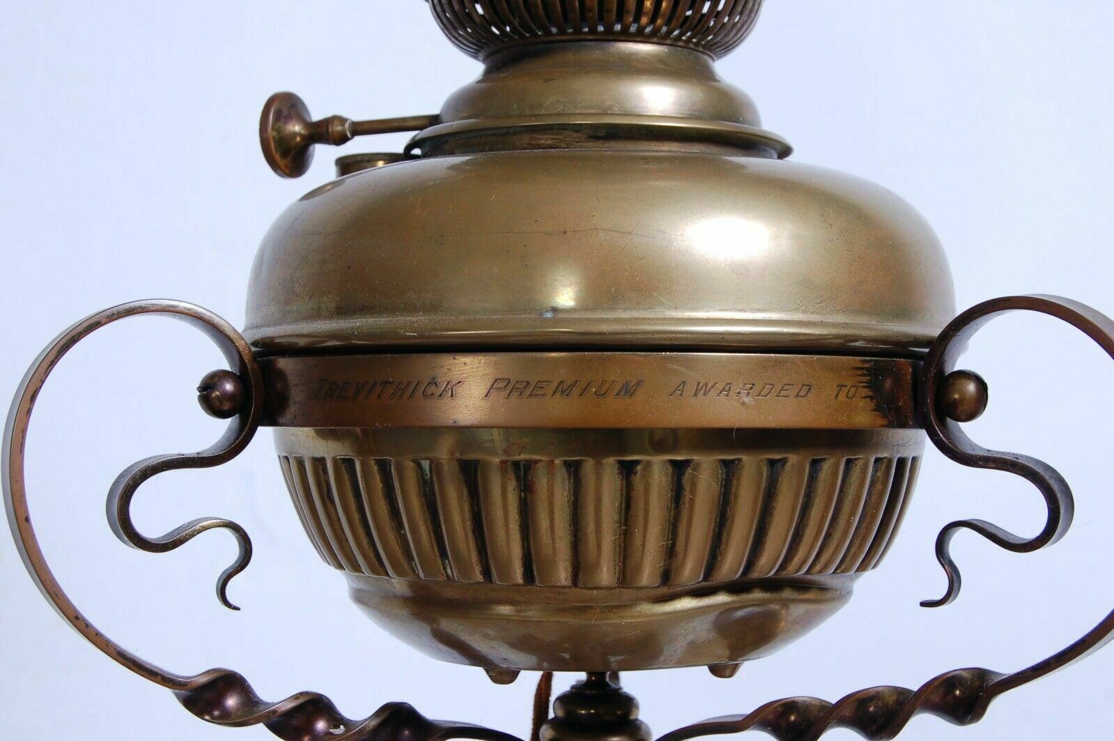 Trevithick Award Alfred Szlumper Electrified Brass Oil Floor Lamp photo vinterior