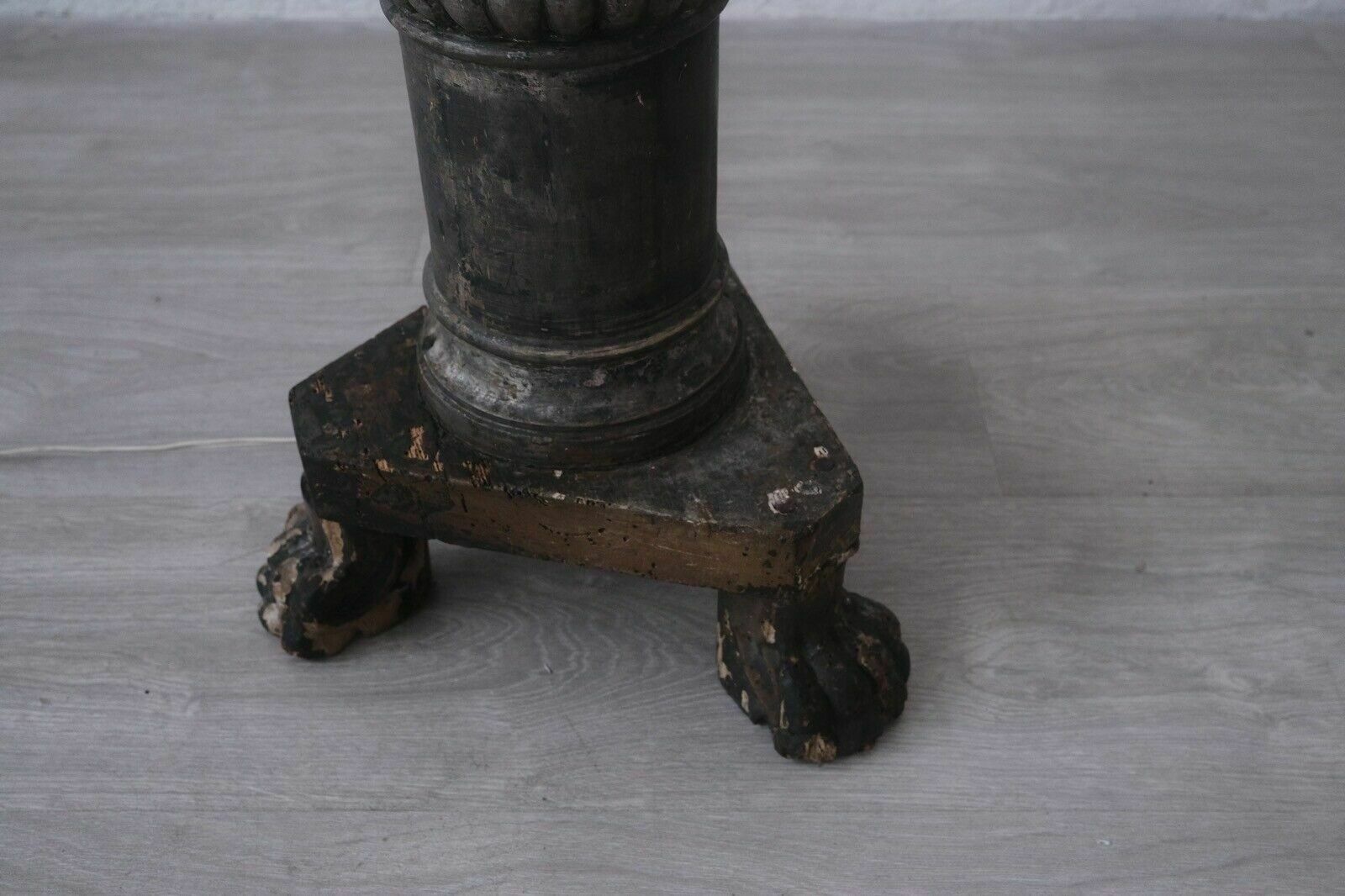 photo for sale Antique Wooden Candle Holder Old Ecclesiastical Candlestick Floor Lamp 800