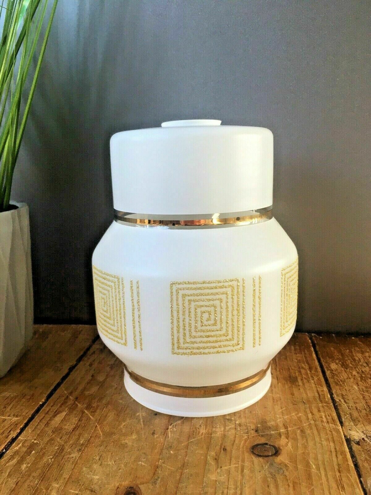 Greek Key Glass Light Lamp Shade photo Lighting