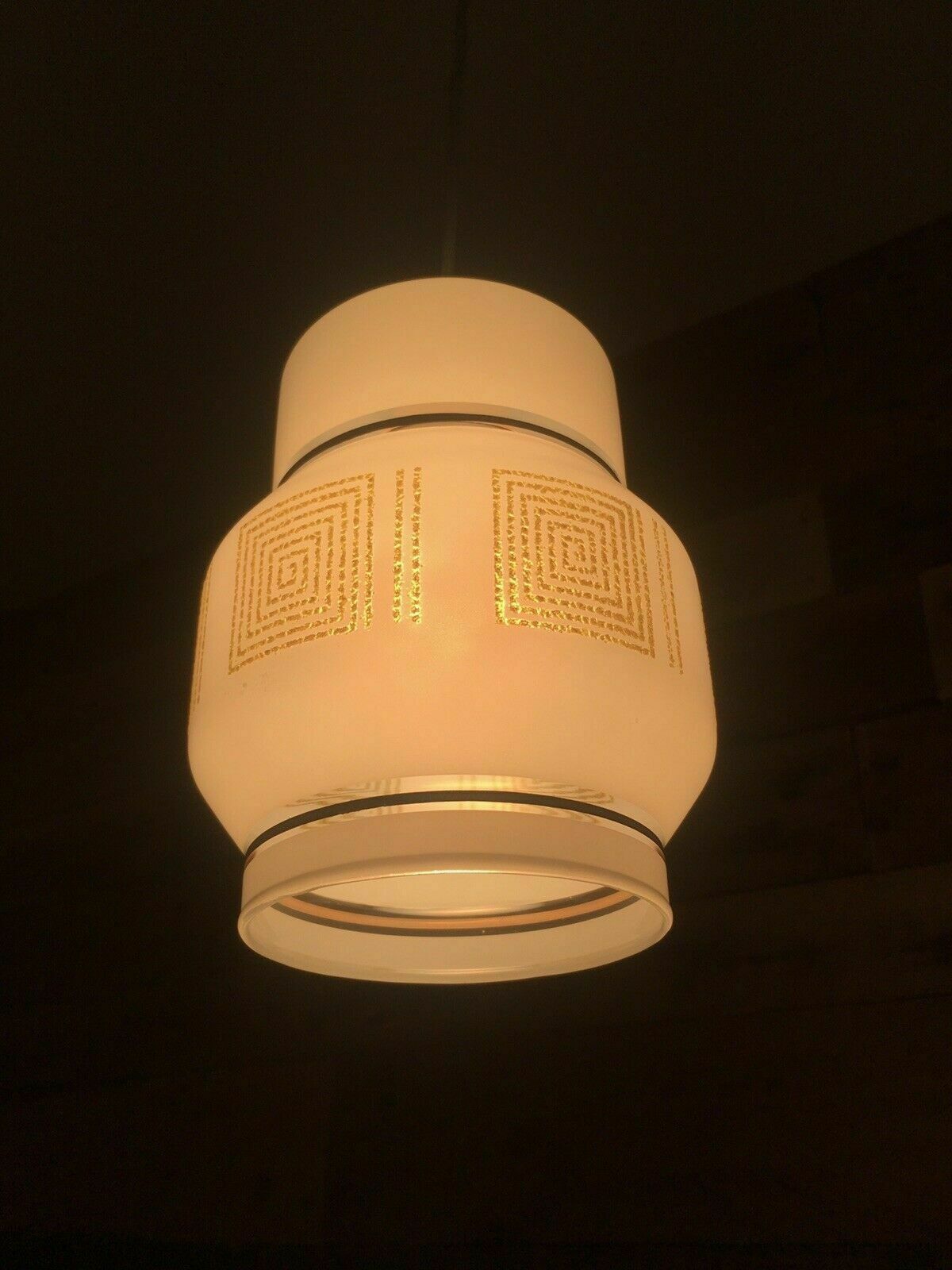 photo for sale Greek Key Glass Light Lamp Shade