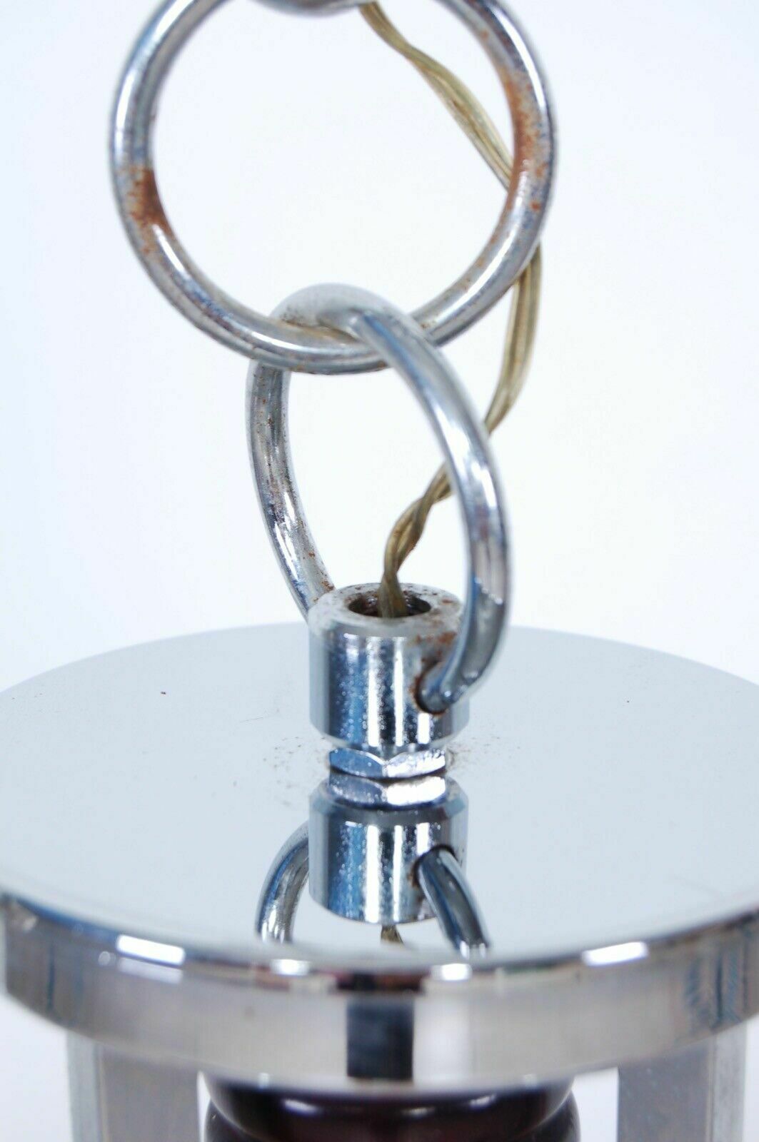 Design Chandelier From The 70s With Three Lights In Steel And Murano Glass In The Mazzega Style photo 190.0