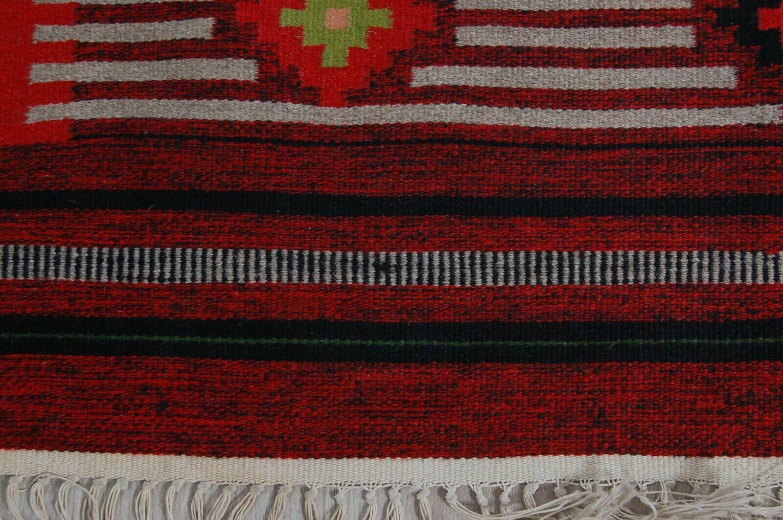 Red Burgundy Kilim Carpet With Rhombuses 245 X 155 Ethnic Oriental Well Maintained photo buy