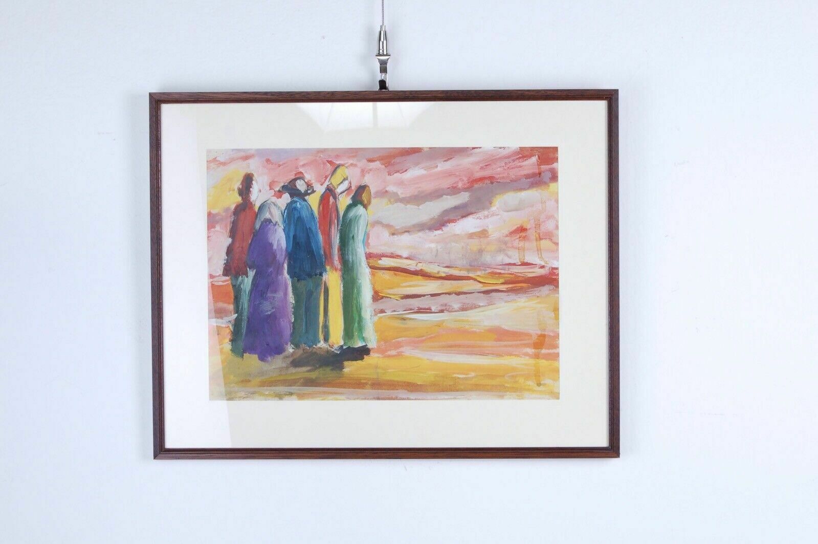 D Elia Francesco Oil On Canvas Figures Three Paintings Modern Works From The 70s photo furniture
