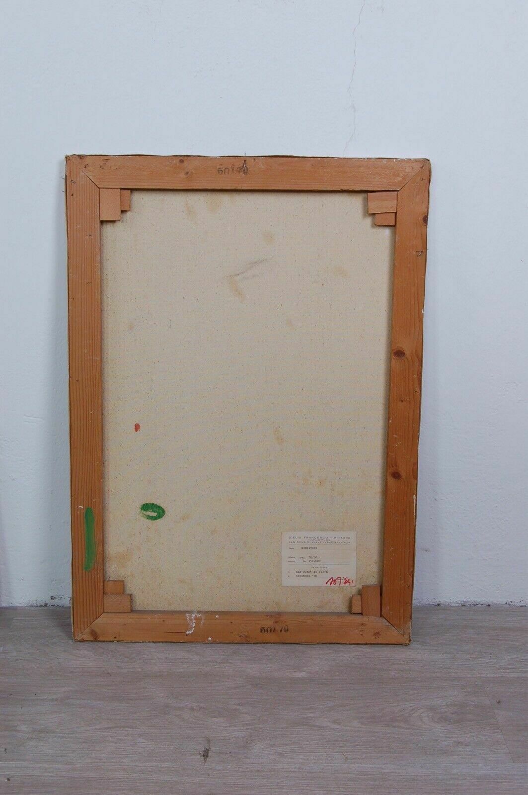 D Elia Francesco Oil On Canvas Figures Three Paintings Modern Works From The 70s photo buy