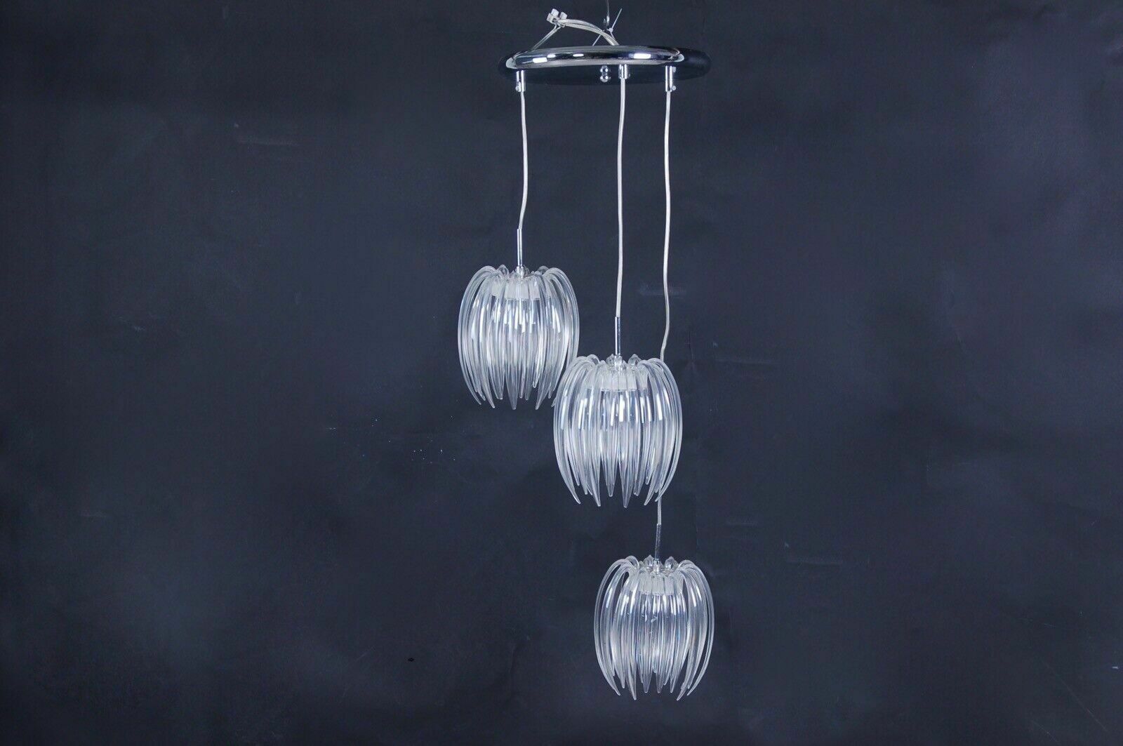 Modern Chandelier With Three Adjustable Lights Kare Design In Steel And Living Plastic