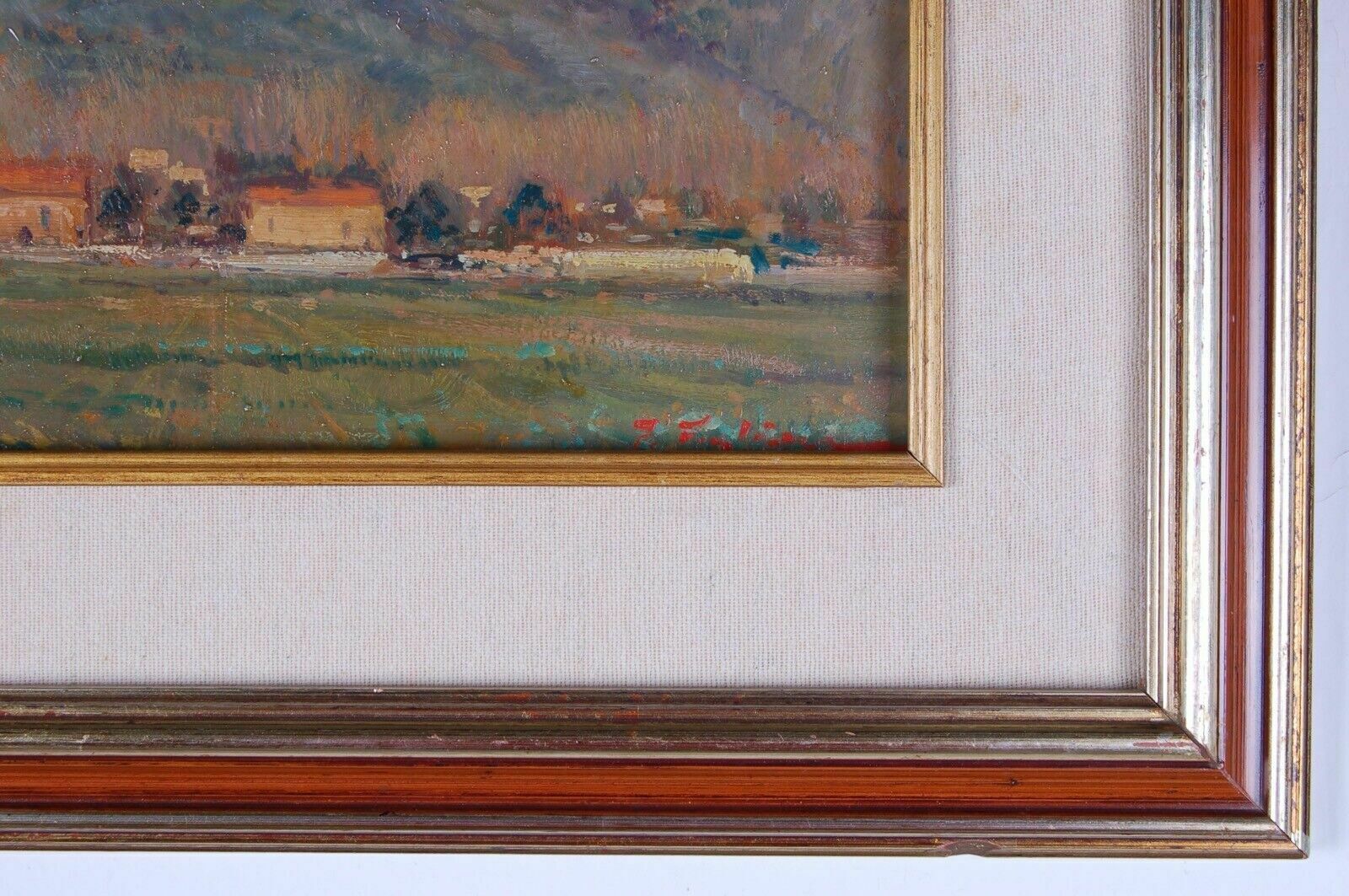 Apulian Painting Pasquale Oil On Wood With Tuscan Frame With Certificate photo for sale