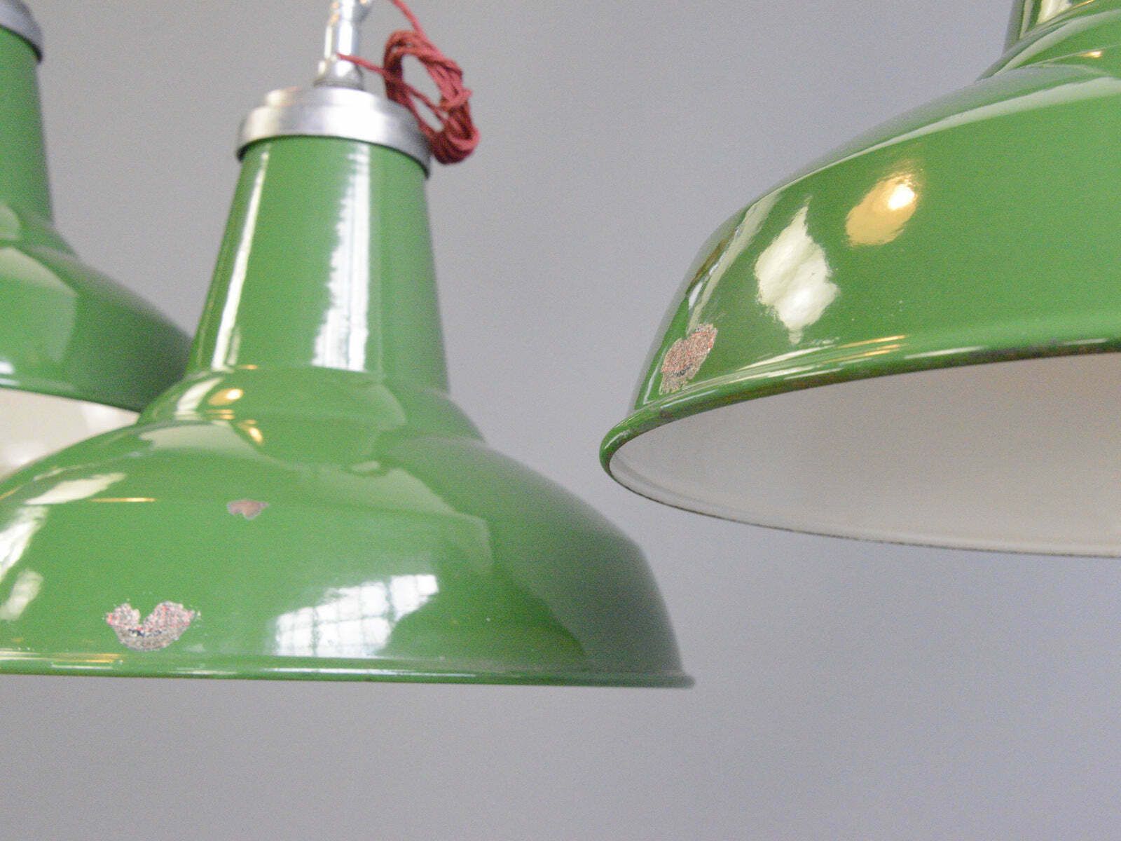 English Factory Lights By Thorlux Circa 1950s photo vintage