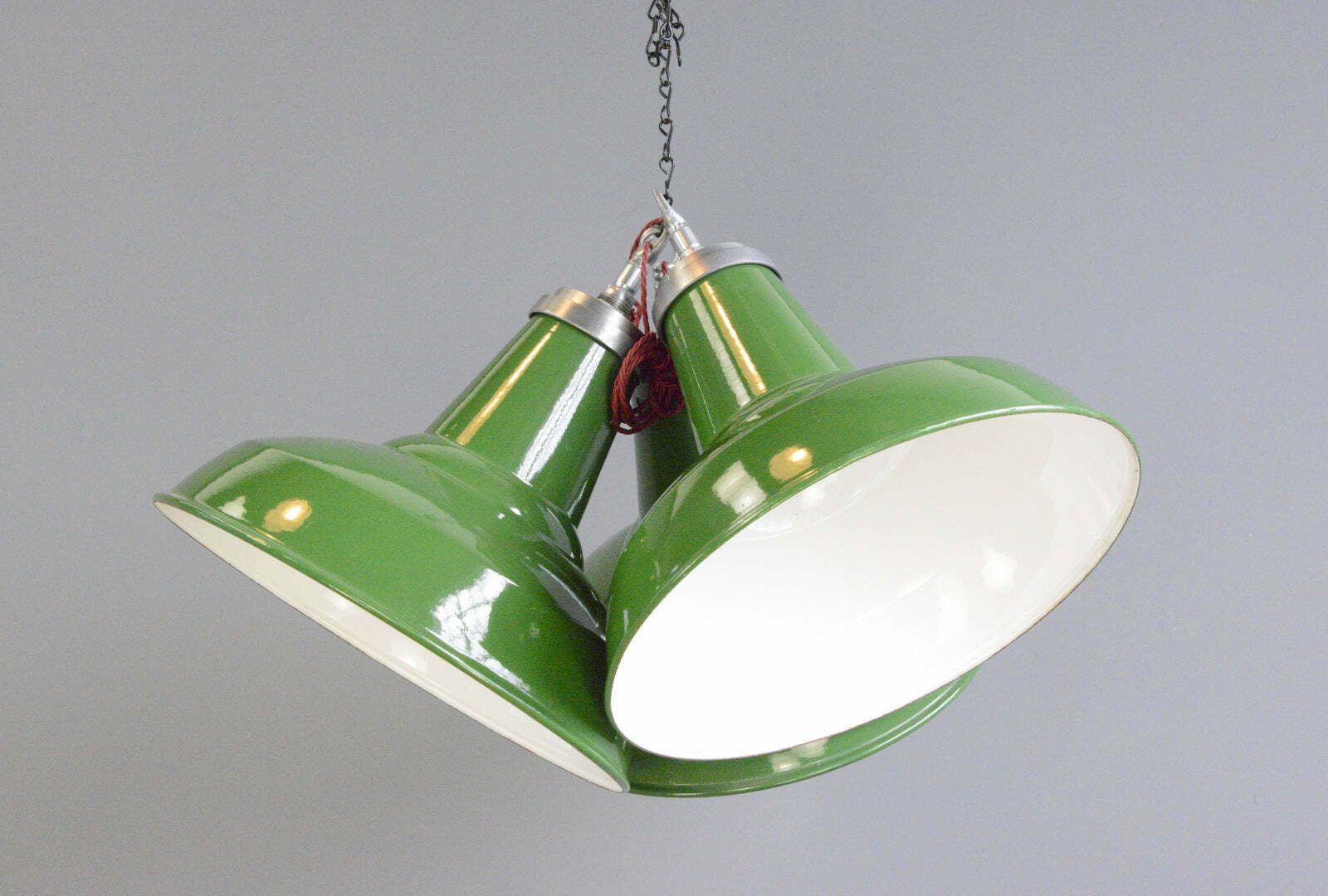 photo for sale English Factory Lights By Thorlux Circa 1950s