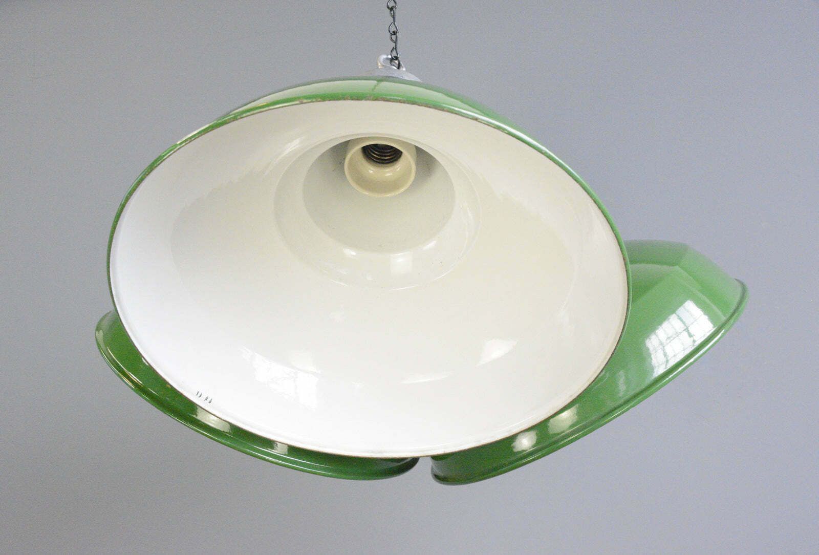 195.0 English Factory Lights By Thorlux Circa 1950s photo