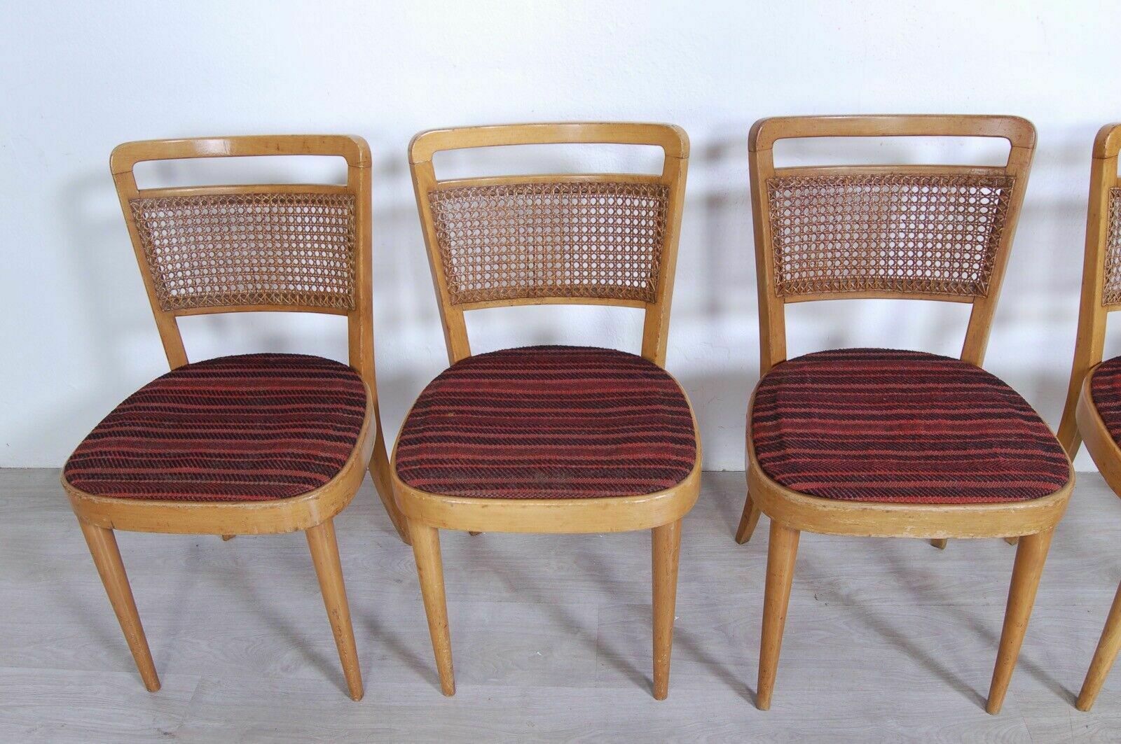 Set Of 6 1940s Design Chairs With Vienna Straw Backrest To Be Restored photo Furniture