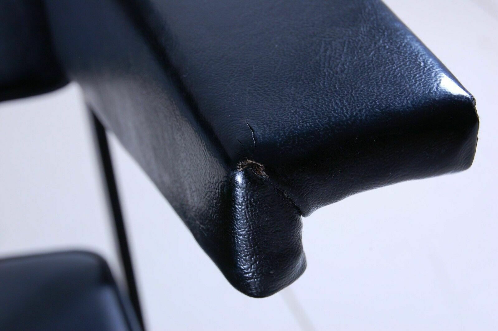 photo for sale Dantuma Dutch Chair With Armrests, 1950s 60s, Steel, Black Leather