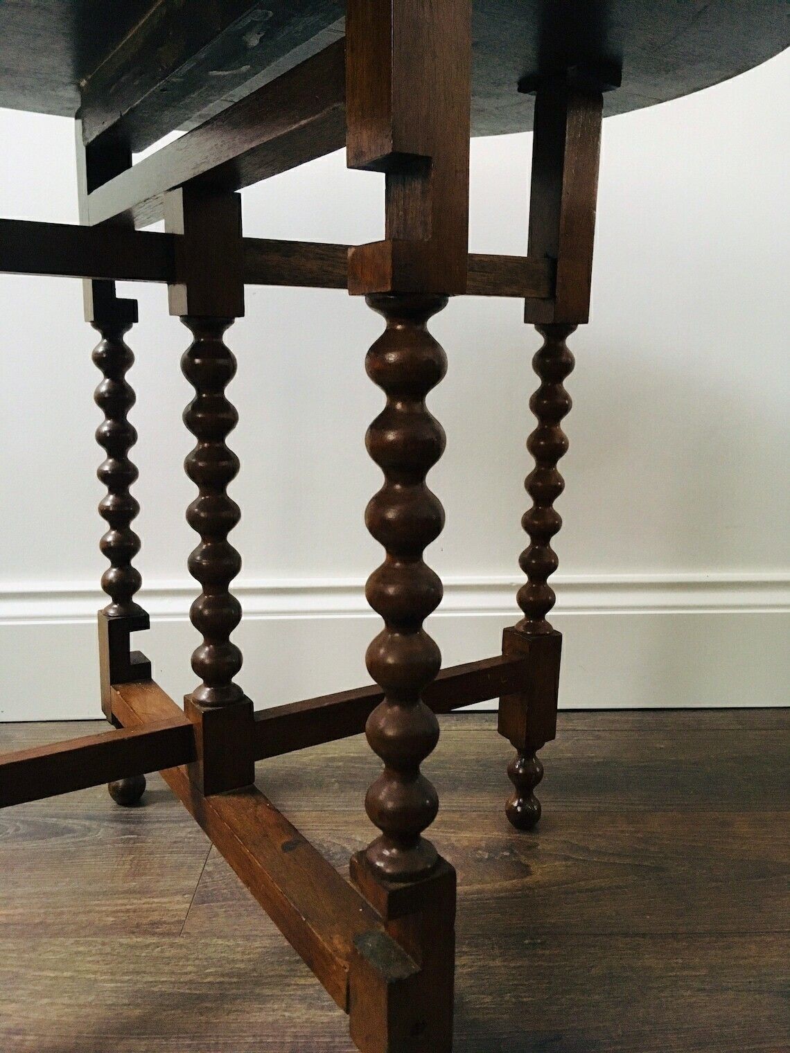 British Folding Bobbin Pin Leg Table photo furniture