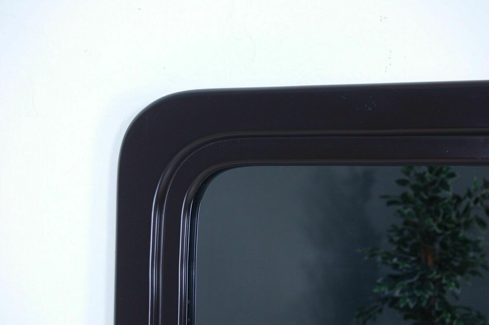 70s Design Square Mirror With Spece Age Brown Lacquered Wooden Frame 70cm photo Home Decor