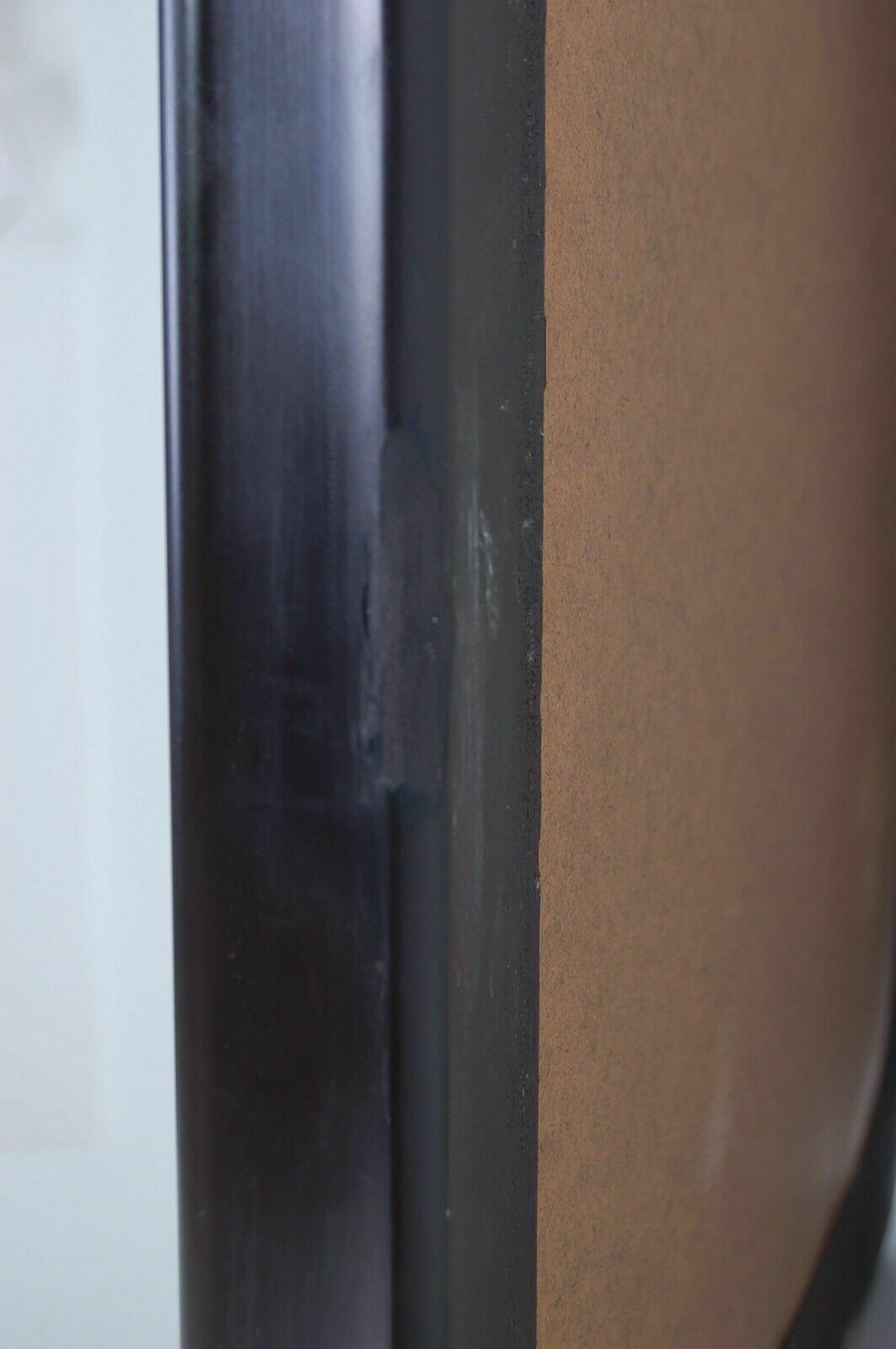 70s Design Square Mirror With Spece Age Brown Lacquered Wooden Frame 70cm photo vintage