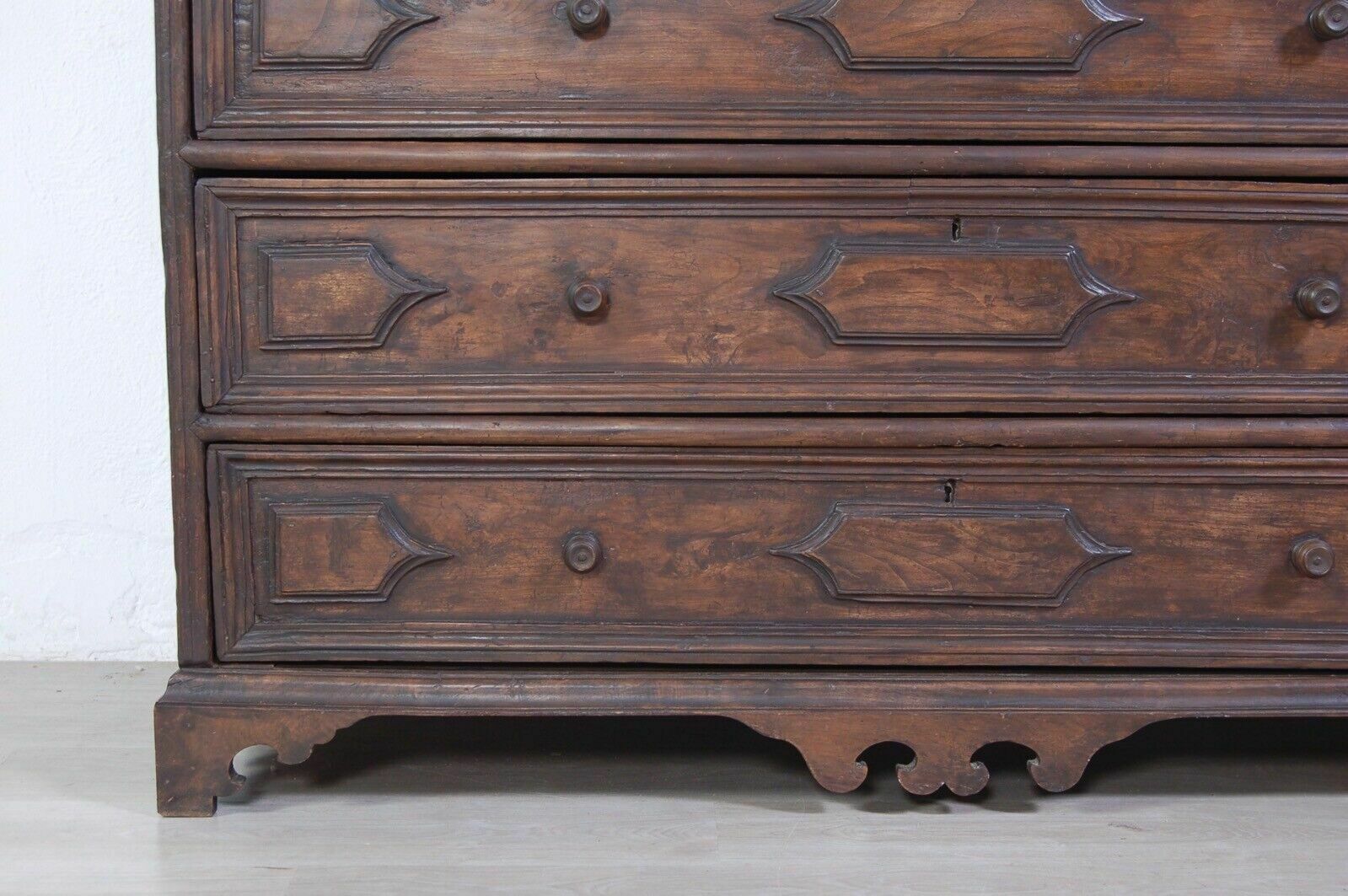Antique Chest Of Drawers From The End Of The 18th Century, Old Lombard Chest Of Drawers With Walnut Flap photo furniture