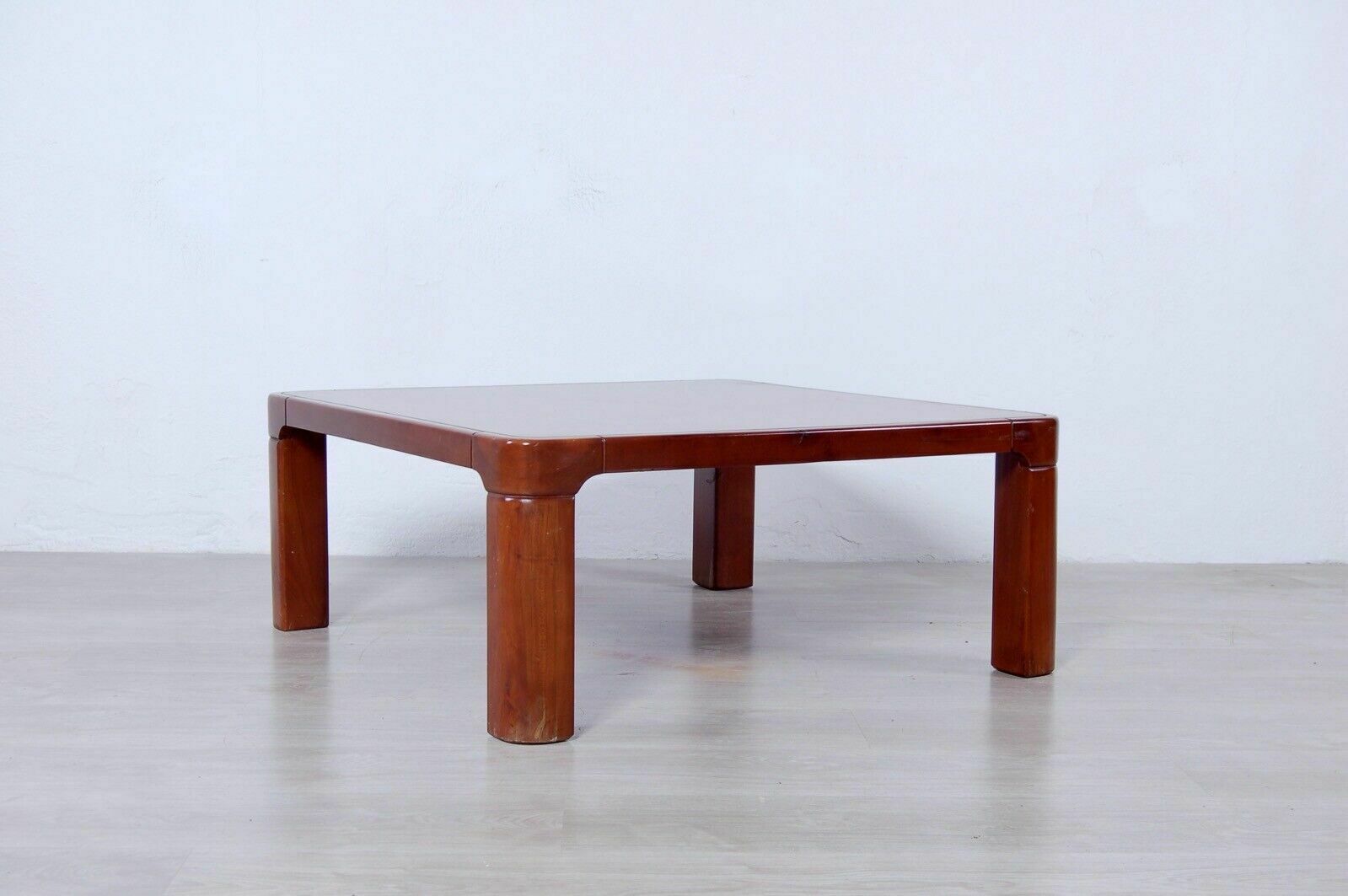 Coffee Table Square Low Wooden Table Design 60s 70s Curves photo for sale