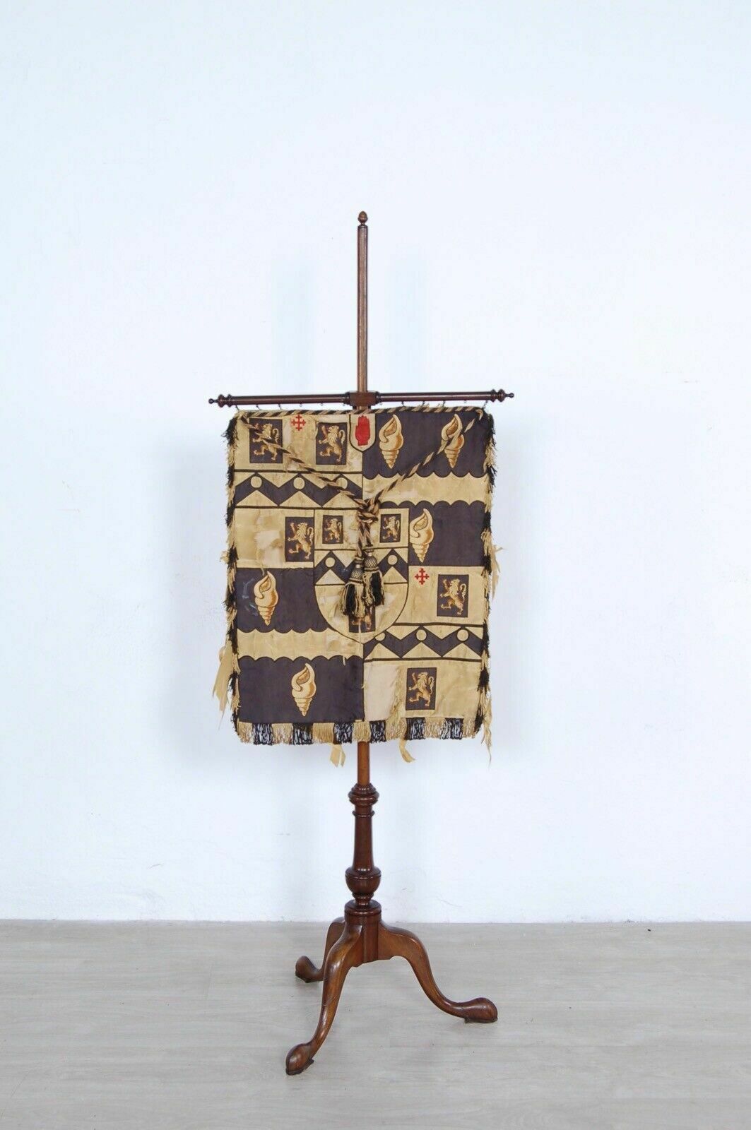 Pair Of Antique Wooden Standard Holders Support Rod For Coats Of Arms Or Vestments photo for sale