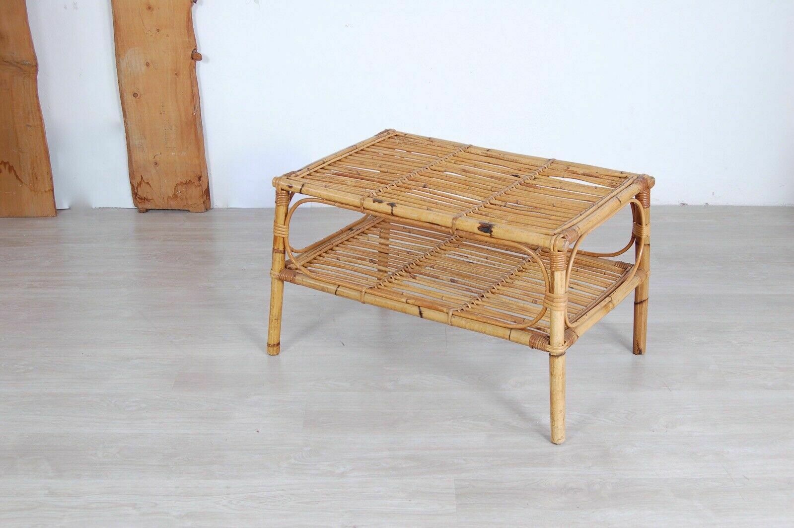 Elegant Bamboo And Wicker Living Room Tea Table 80x52cm Height 49cm photo Furniture