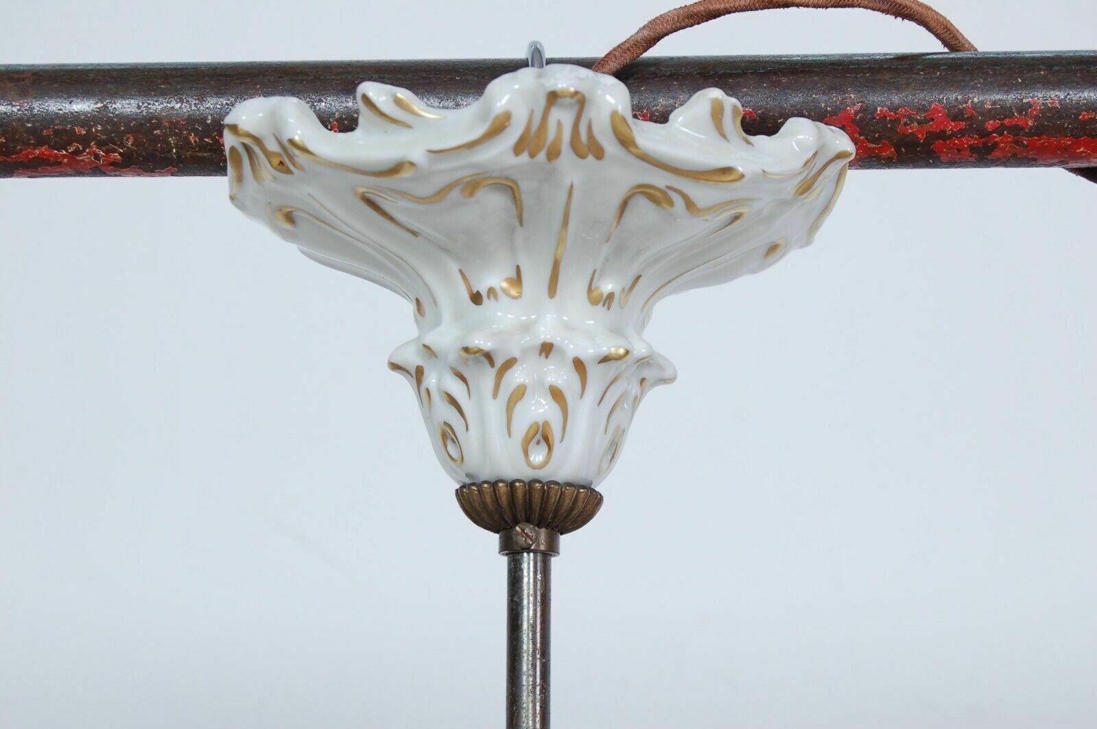 Capodimonte Chandelier 6 Lights Grandmother's Lamp Ceramic Arms Flowers photo furniture