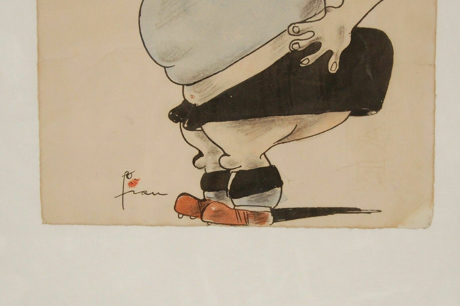 Original Caricature Signed Mario Franci Aka Fran. photo furniture
