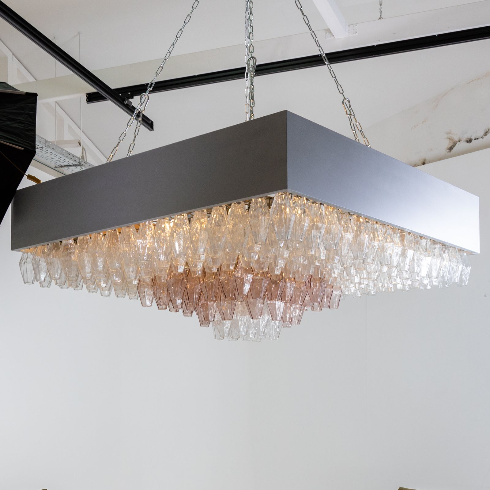Venini Poliedro Chandelier, Italy Mid 20th Century