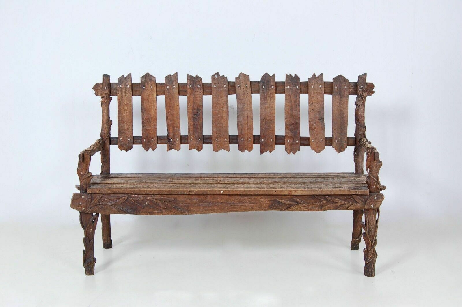Hand Carved Wooden Garden Lounge Set, Unique Piece Of Craftsmanship From The 20s And 30s photo furniture