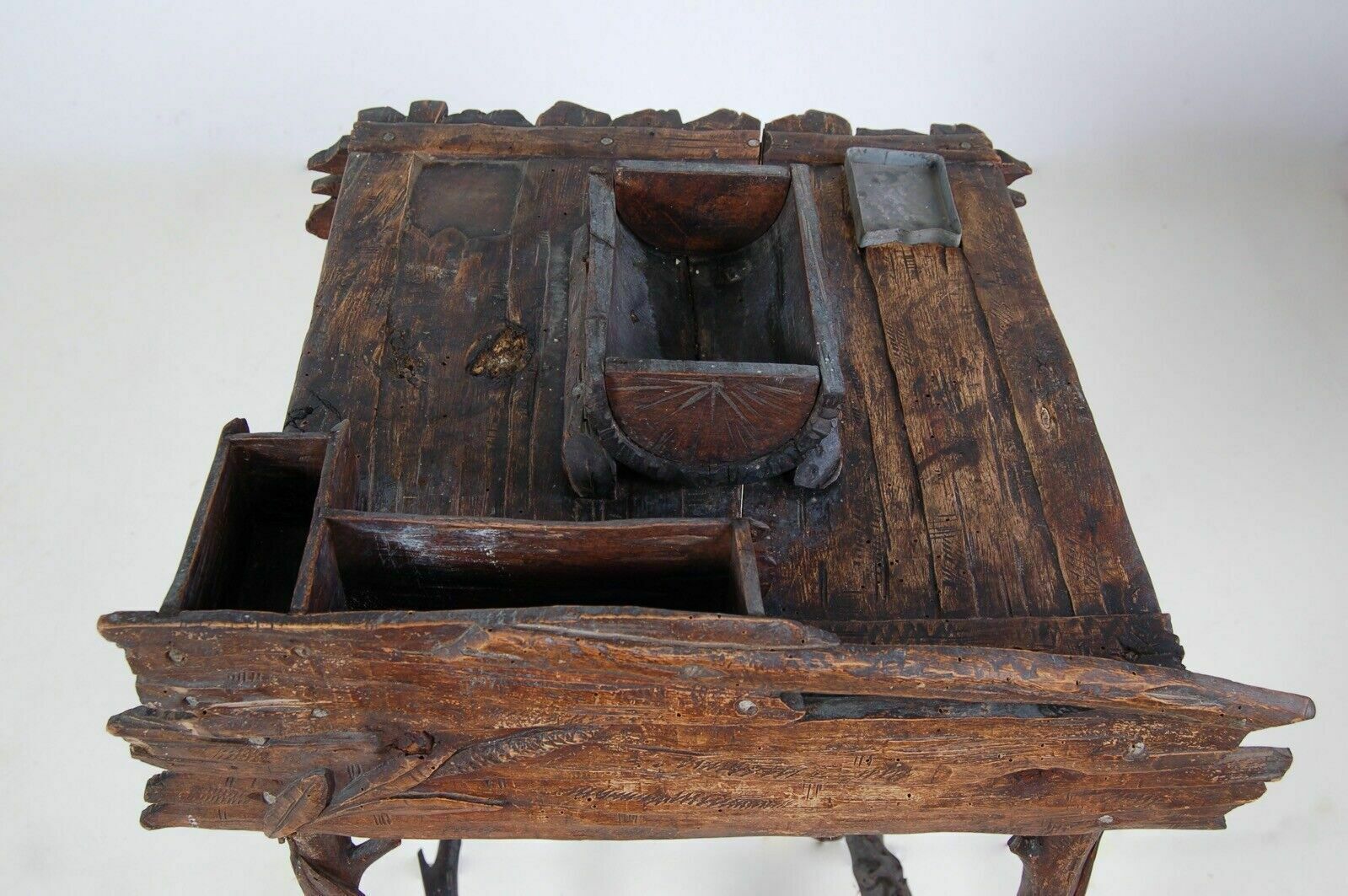 Hand Carved Wooden Garden Lounge Set, Unique Piece Of Craftsmanship From The 20s And 30s photo 506.0
