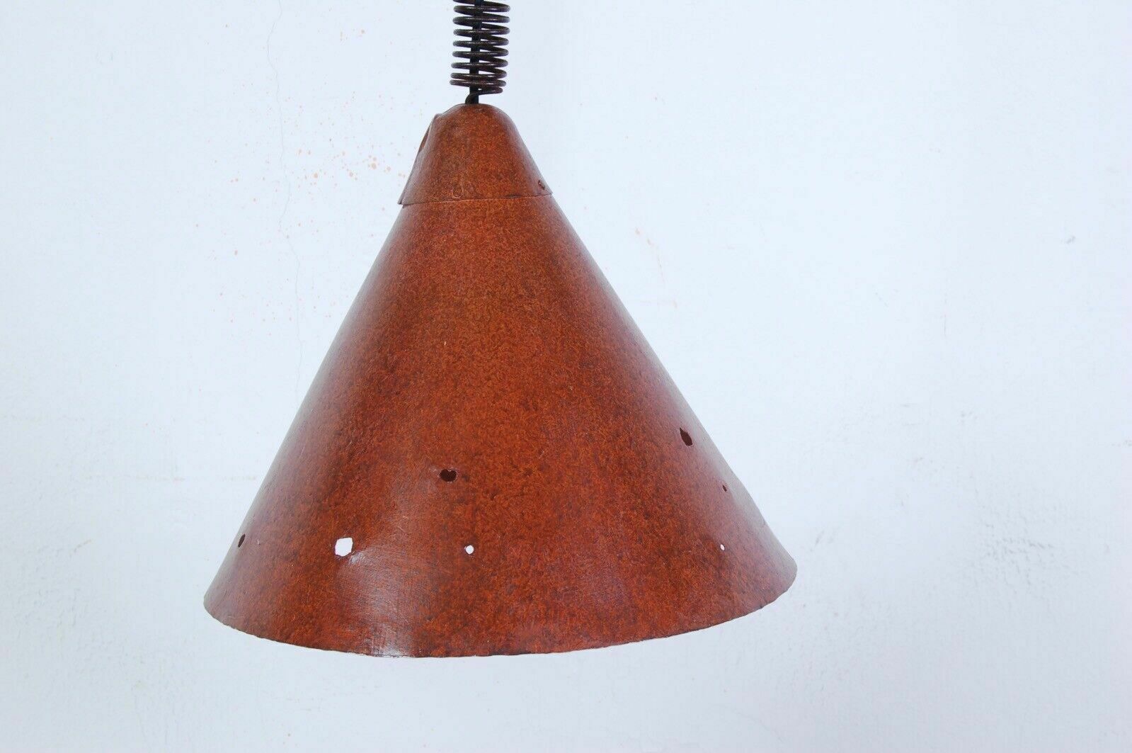 Vintage Chandelier Industrial Design Handcrafted Metal Cone With Holes photo furniture