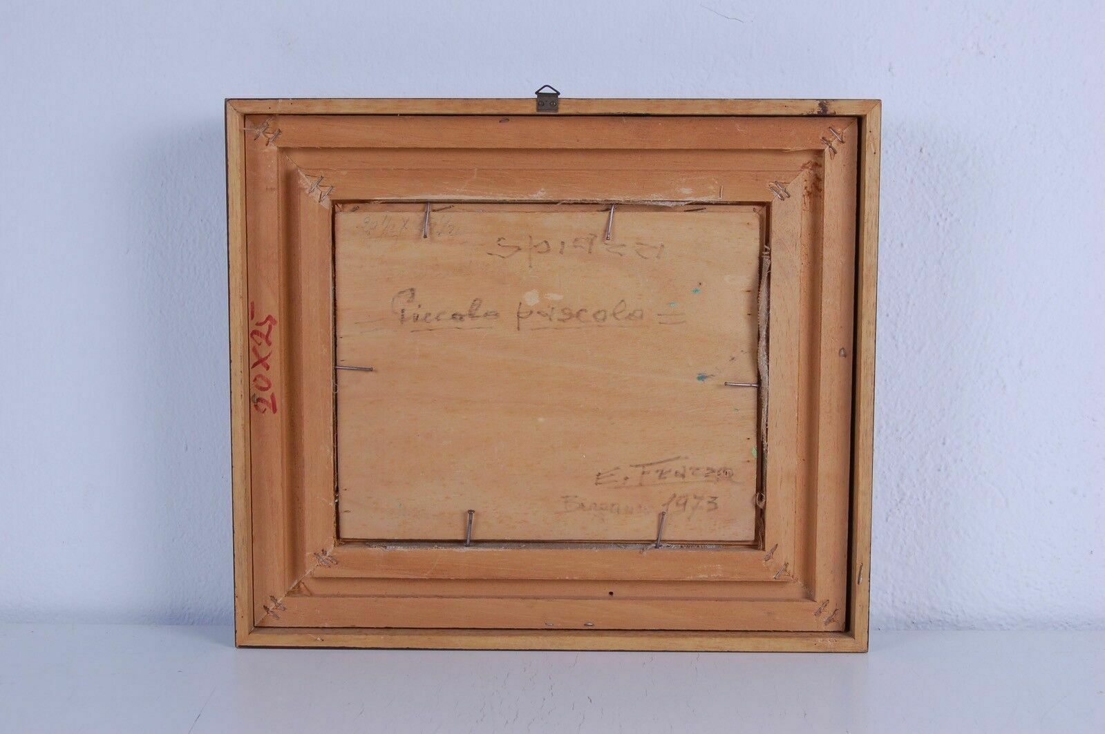 Oil On Canvas 20 X 25 By E Frazza Small Pasture Bergamo Quadro 1973 photo vinterior