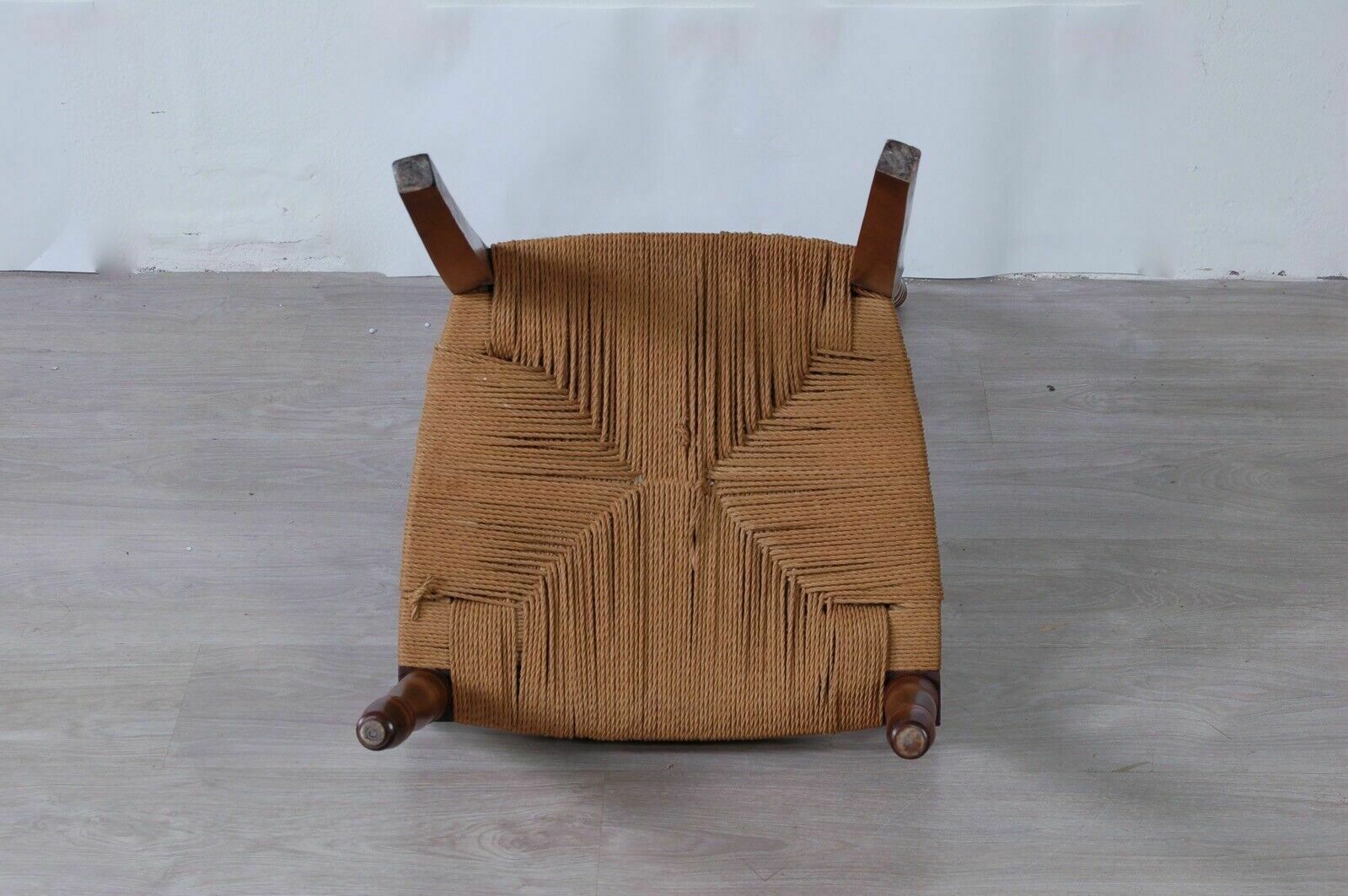 Furniture High Back Wooden Chair With Straw Seat Design And Production In The 50s photo