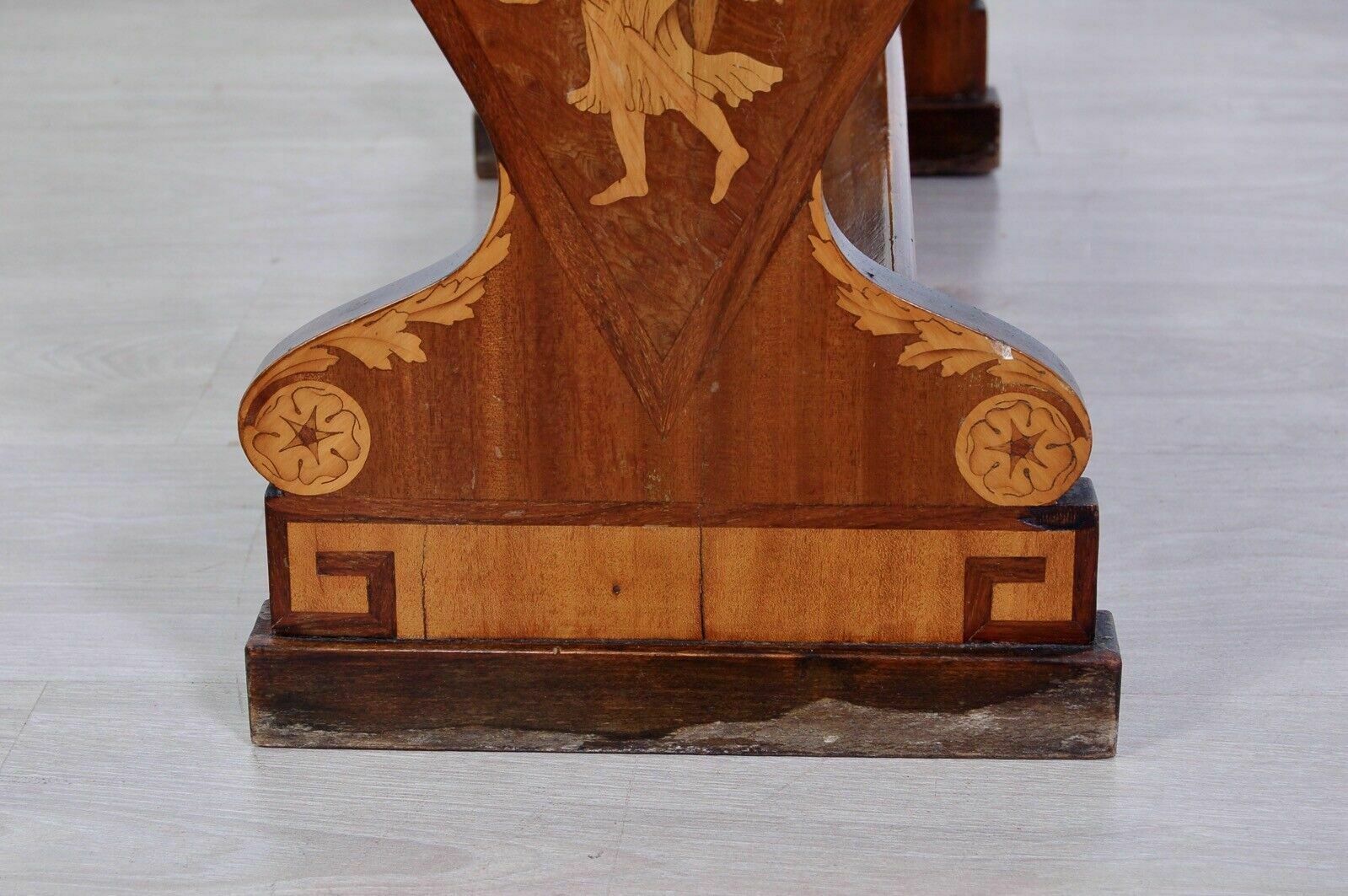 Antique Coffee Table From The Early 1900s. Coffee Table Inlaid With Beautiful Shapes In Briar photo buy