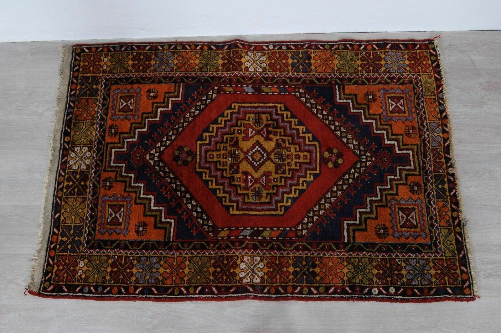 Pakistani Short Pile Rug Oriental Motifs Asymmetrical