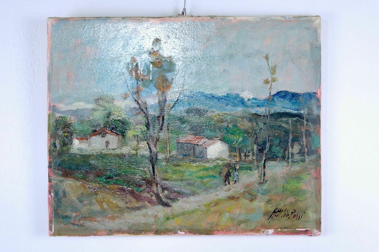 Framework Attilio Rossi Landscape Dorga Bergamo Oil On Canvas Certified