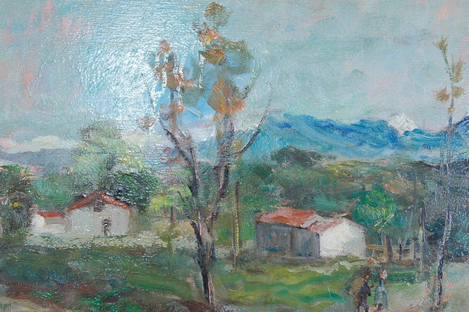 Framework Attilio Rossi Landscape Dorga Bergamo Oil On Canvas Certified photo Art