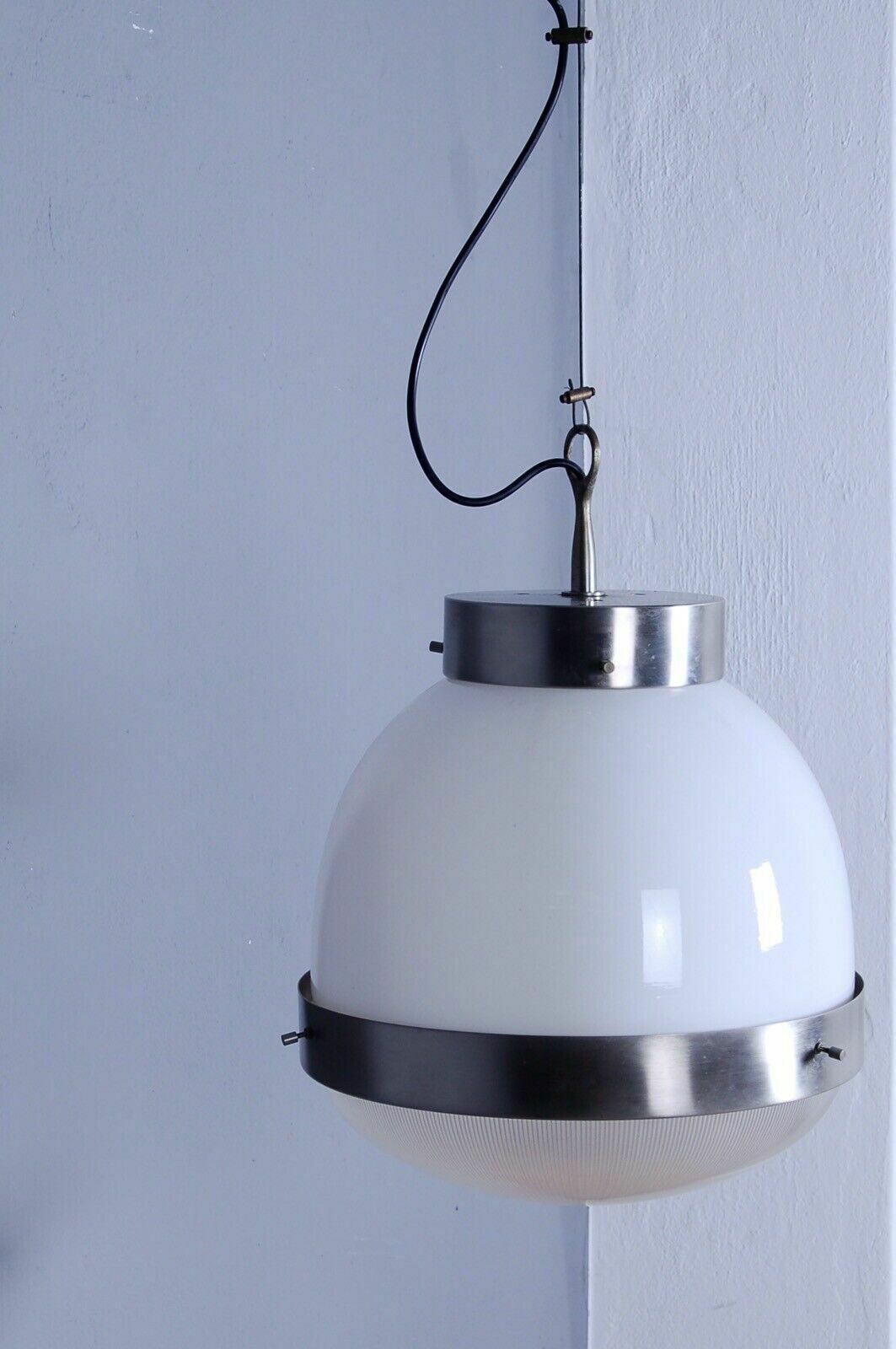 Big Delta Chandelier Design Sergio Mazza For Artemide Suspension Lamp From The 60s photo vintage